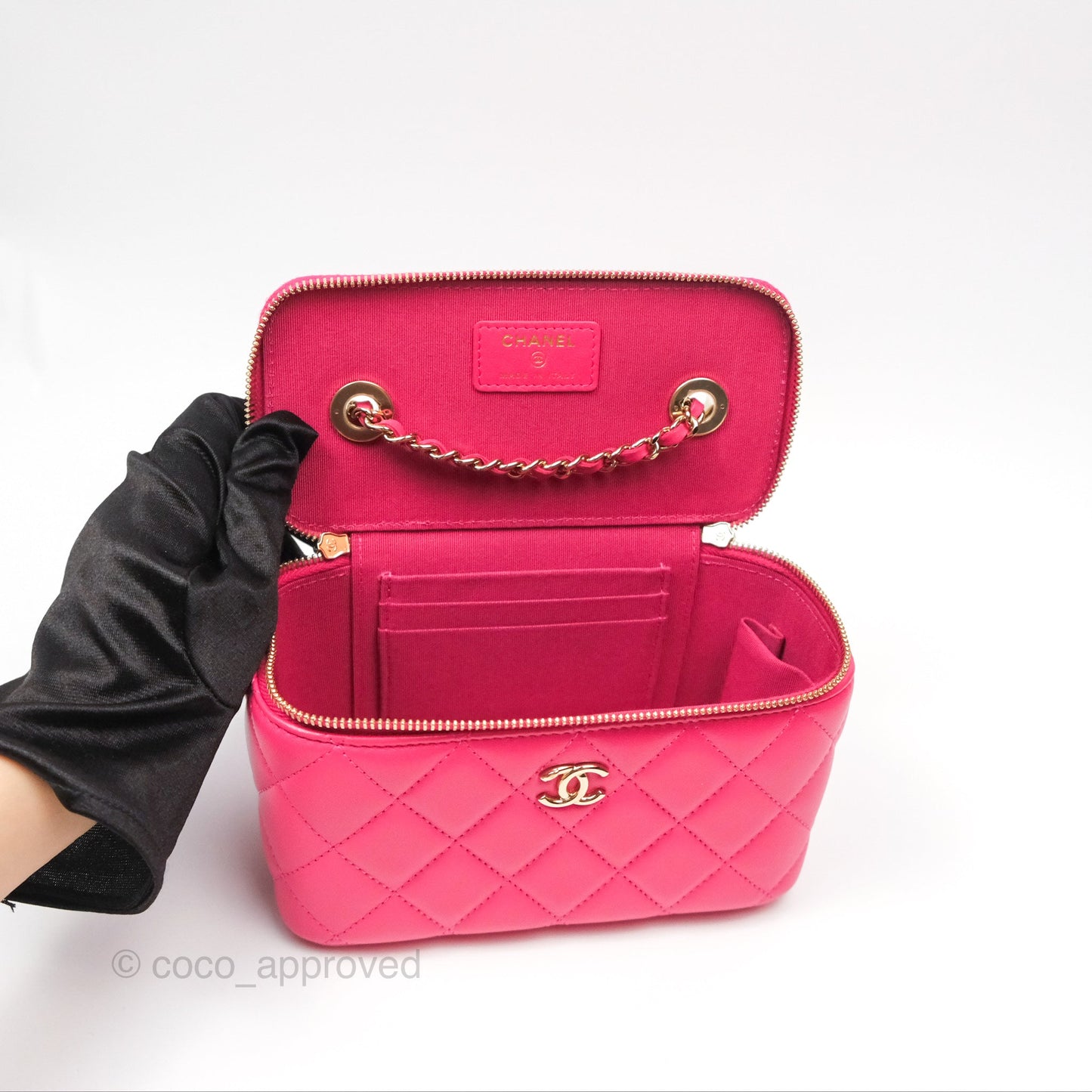 Chanel Trendy CC Vanity With Chain Dark Pink Lambskin Gold Hardware