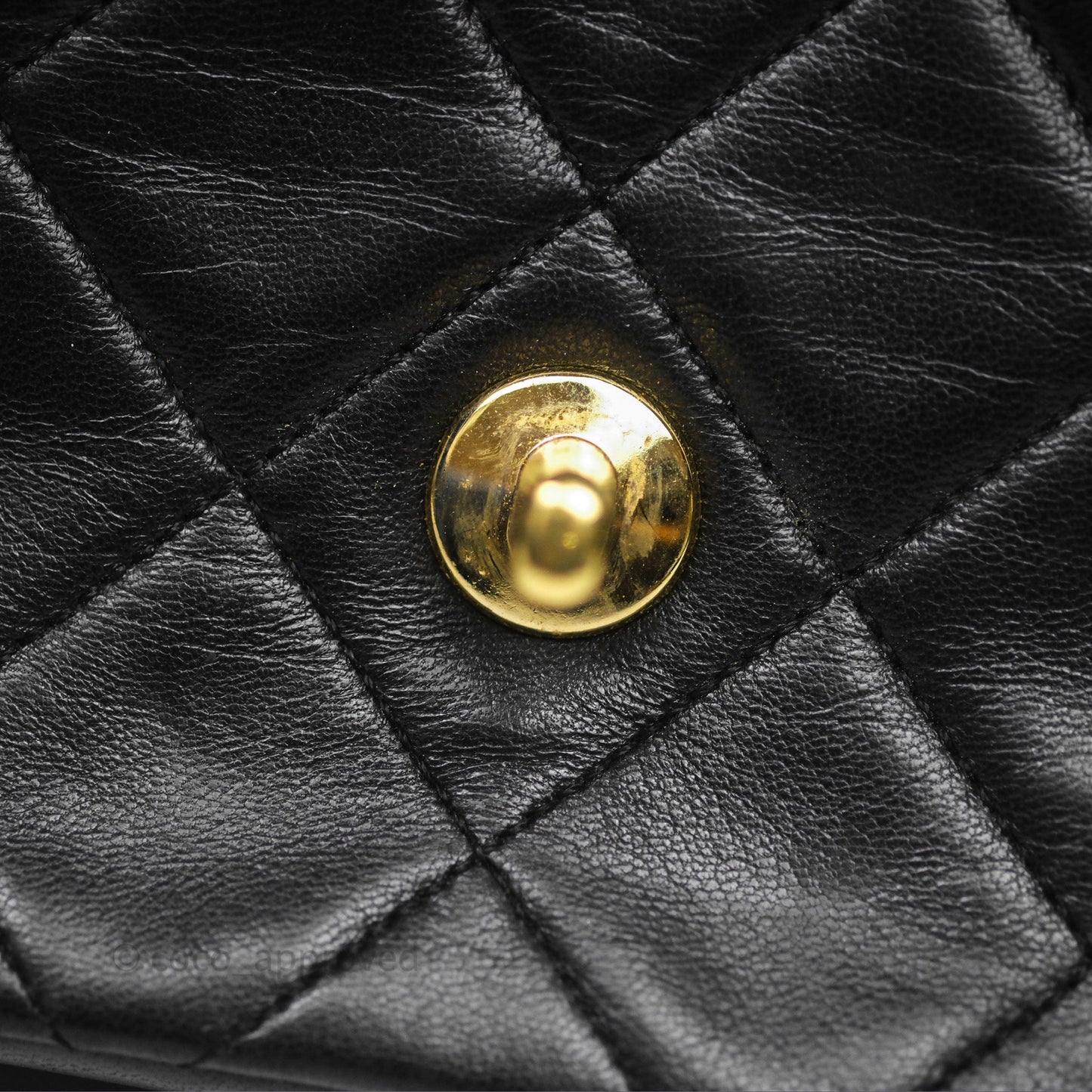 Chanel Vintage Medium Quilted Diana Flap Bag Black Lambskin 24K Gold Hardware