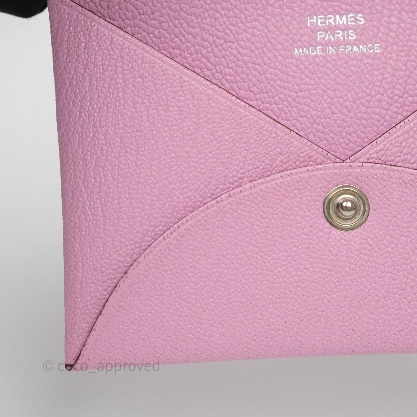 Hermès Calvi Card Holder Mauve Sylvestre Chèvre Mysore