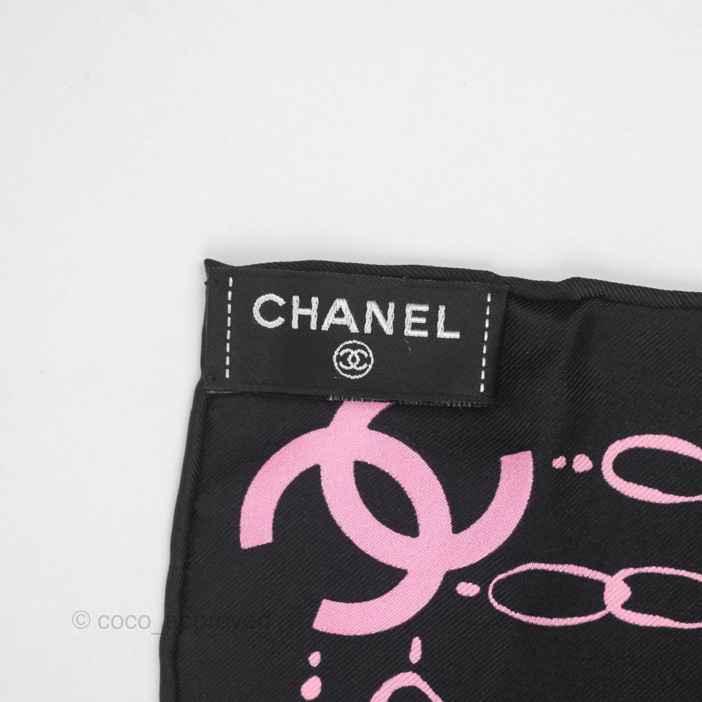 Chanel CC Logo Reversible Silk Square Scarf 90