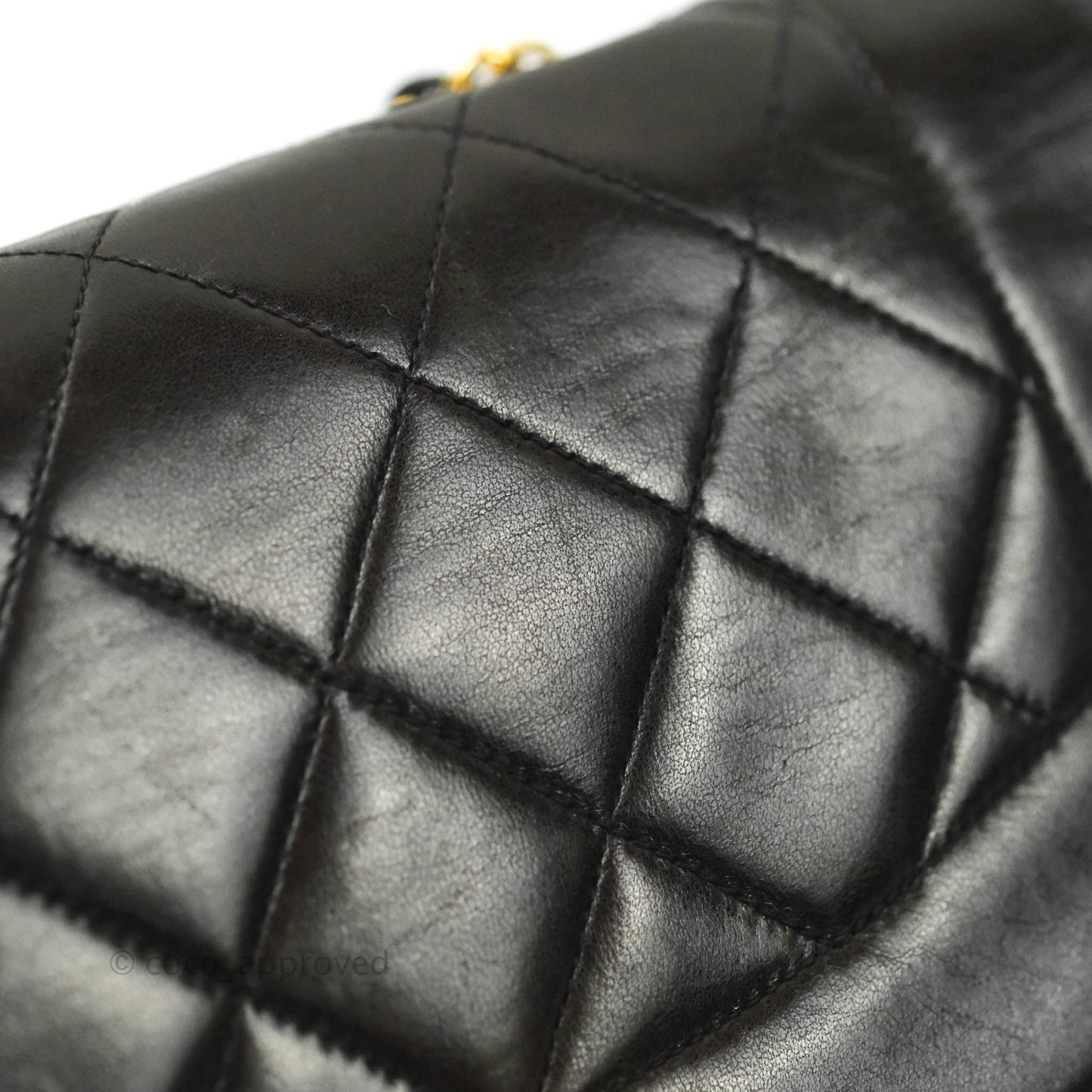 Chanel Vintage Classic Small Diana Flap Bag Black Lambskin 24K Gold Hardware