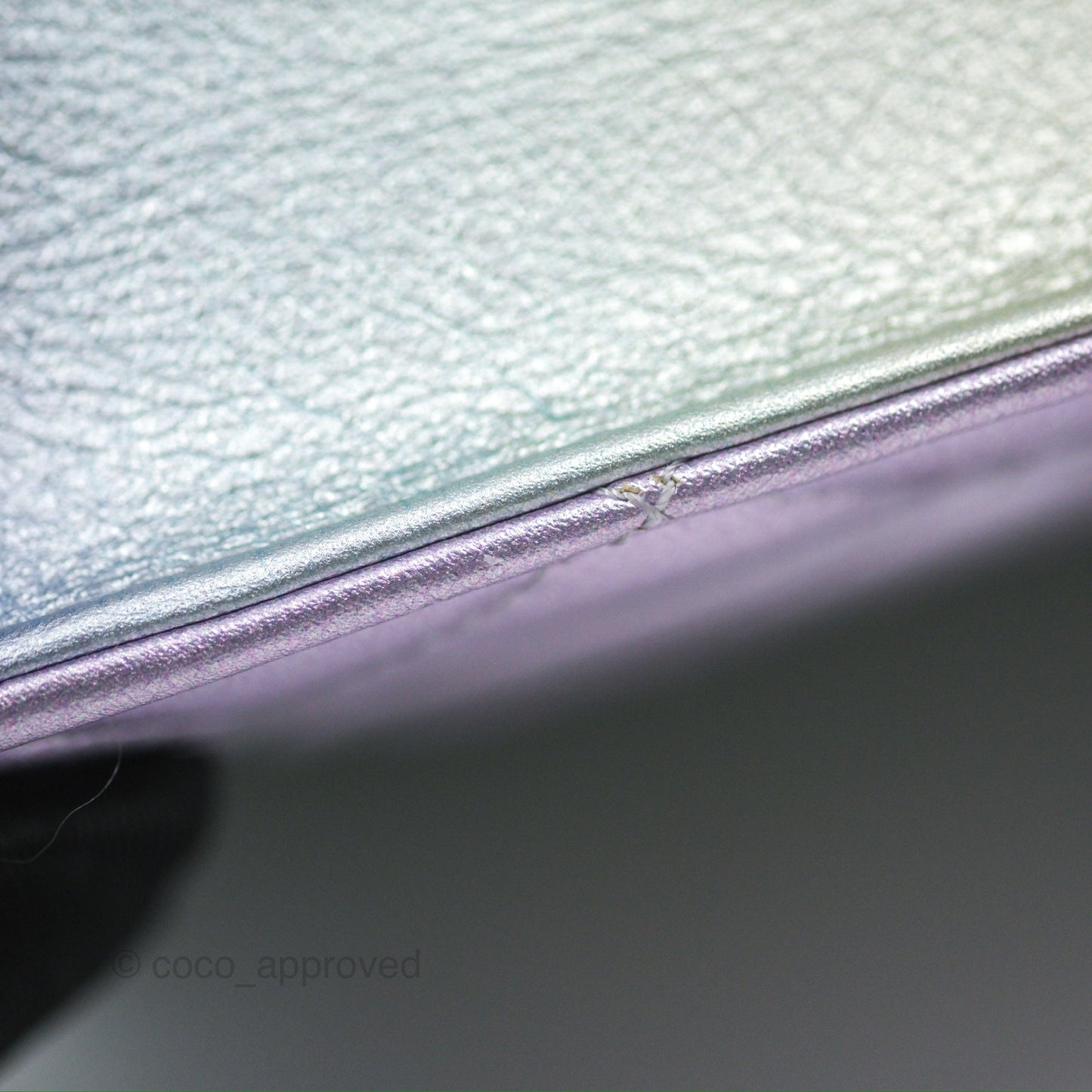 Chanel Classic Quilted Wallet on Chain WOC Iridescent Rainbow Calfskin 21K