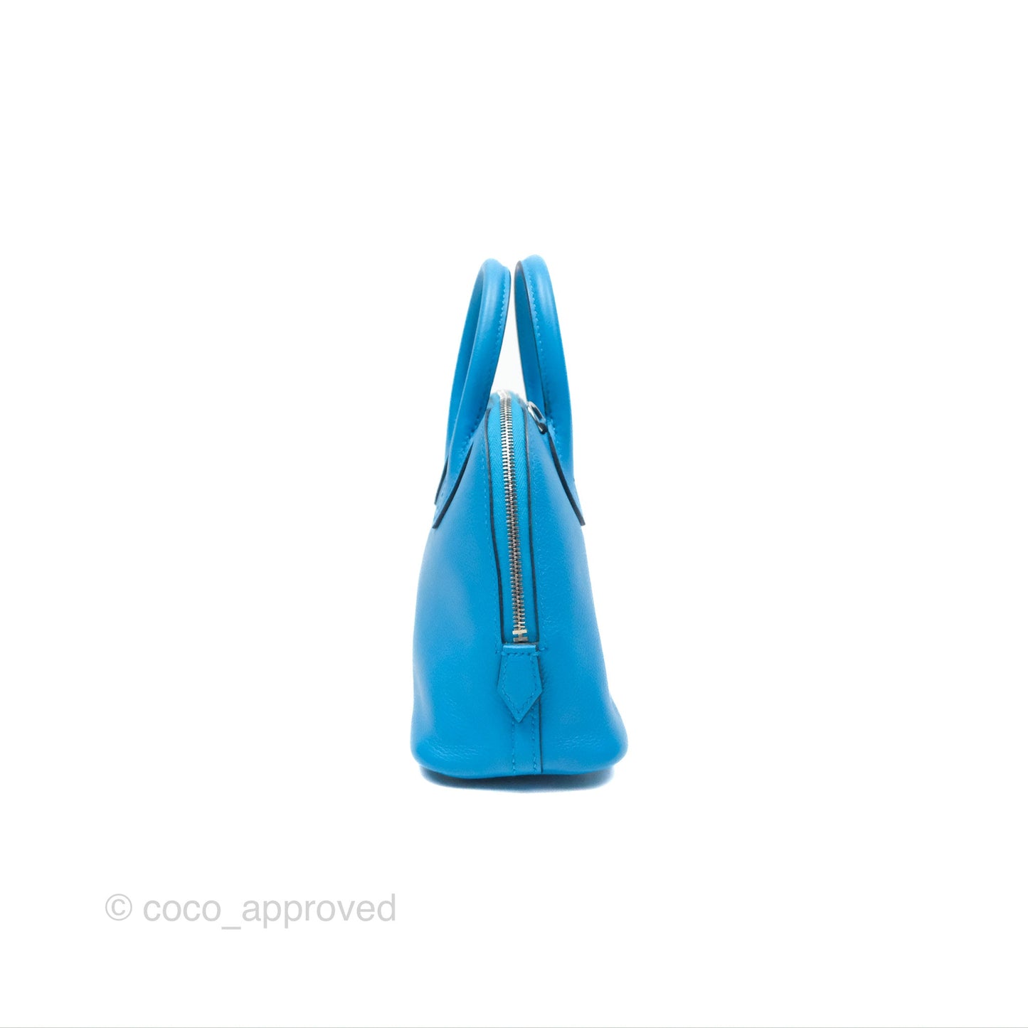 Hermès Bolide Mini 1923 Bleu Frida Evercolor Palladium Hardware