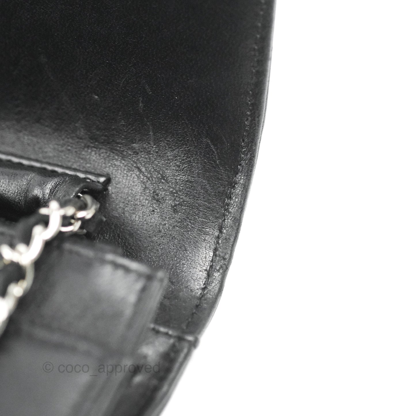 Chanel Quilted Boy Wallet on Chain WOC Black Lambskin Silver Hardware