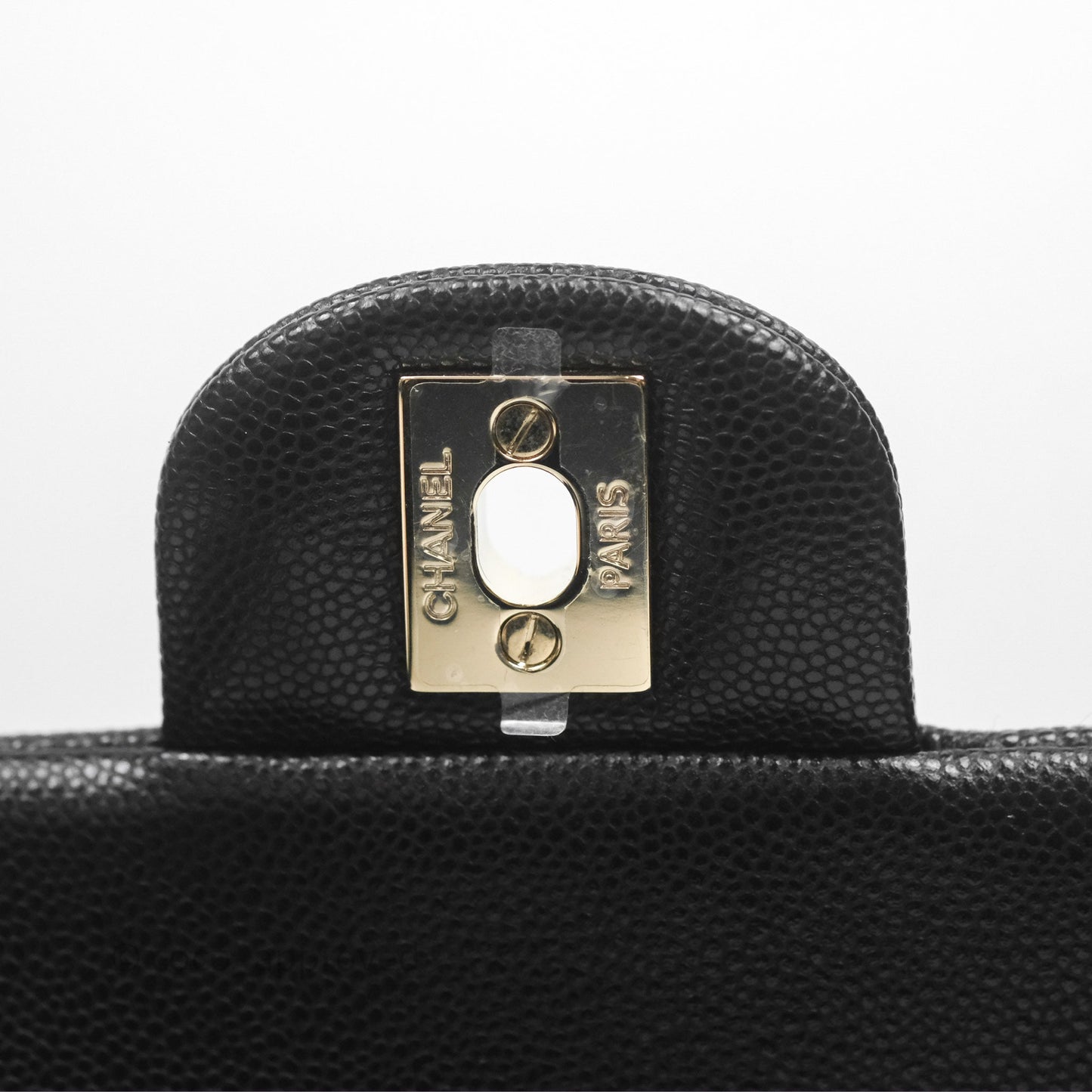 Chanel Quilted Small Top Handle Flap Bag Black Caviar Gold Hardware