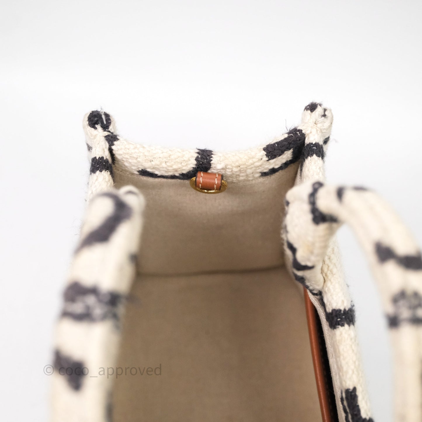 Celine Small Cabas Thais Textile with Celine All-Over White