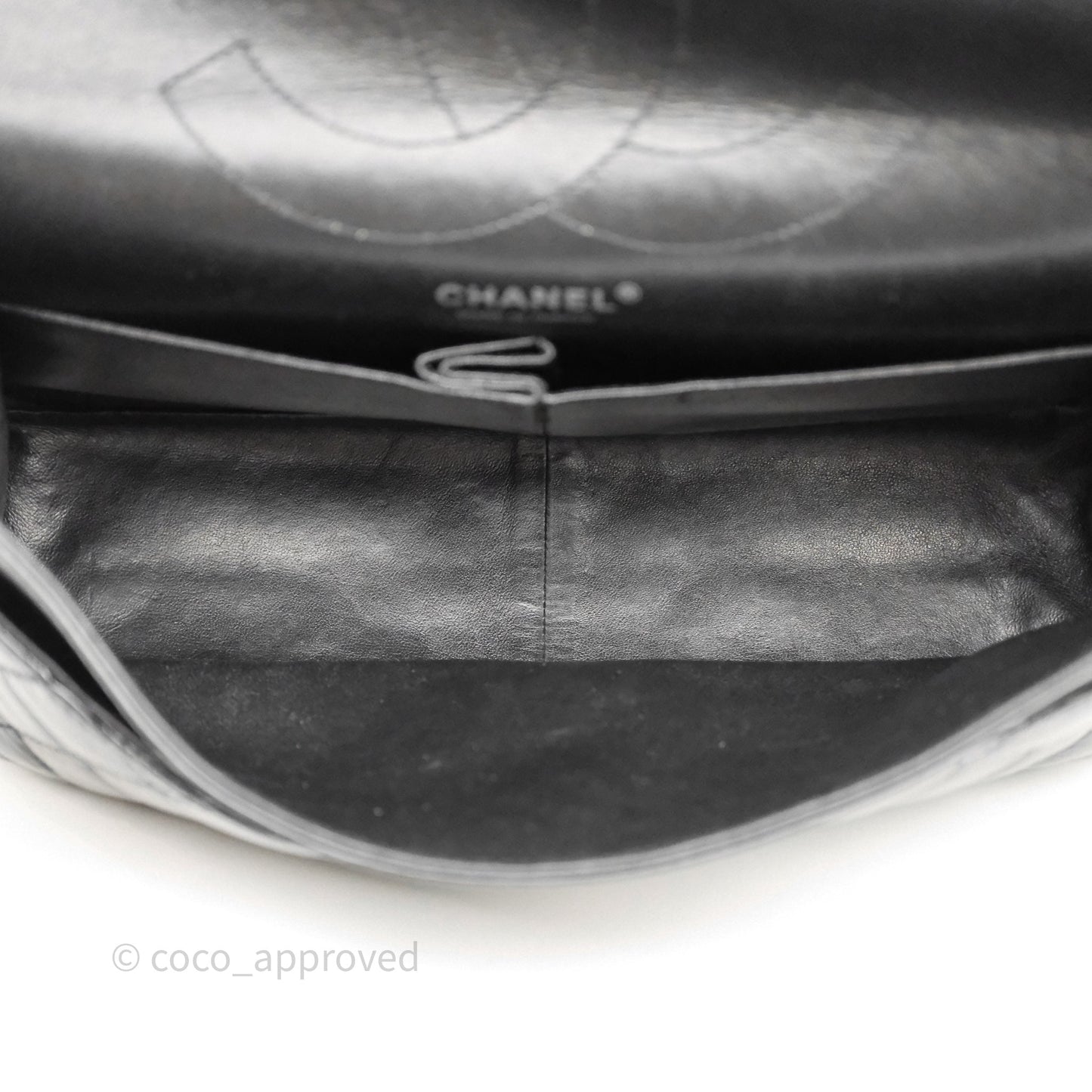 Chanel 2.55 Reissue Glazed Calfskin So Black 227 Silver Hardware