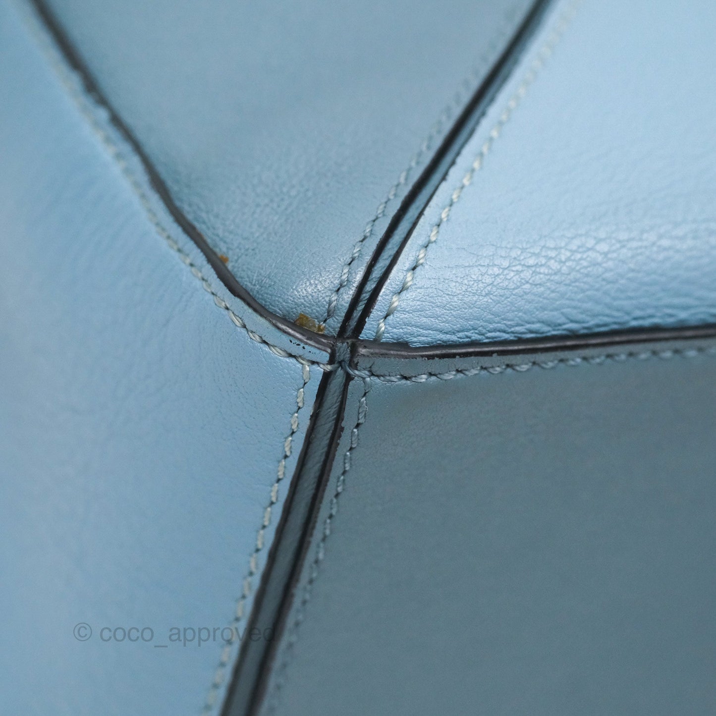 Loewe Small Puzzle Bag Blue Grained Calfskin Gold Hardware