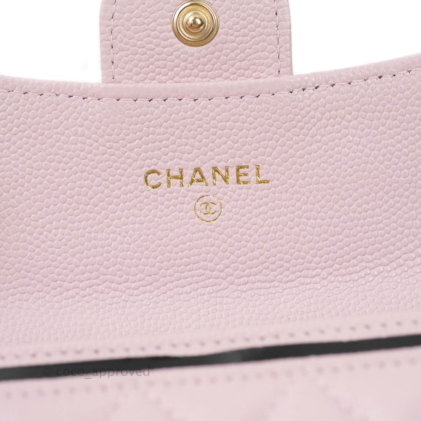 Chanel Caviar Quilted Flap Card Holder Lilac Rose Clair Gold Hardware 21S