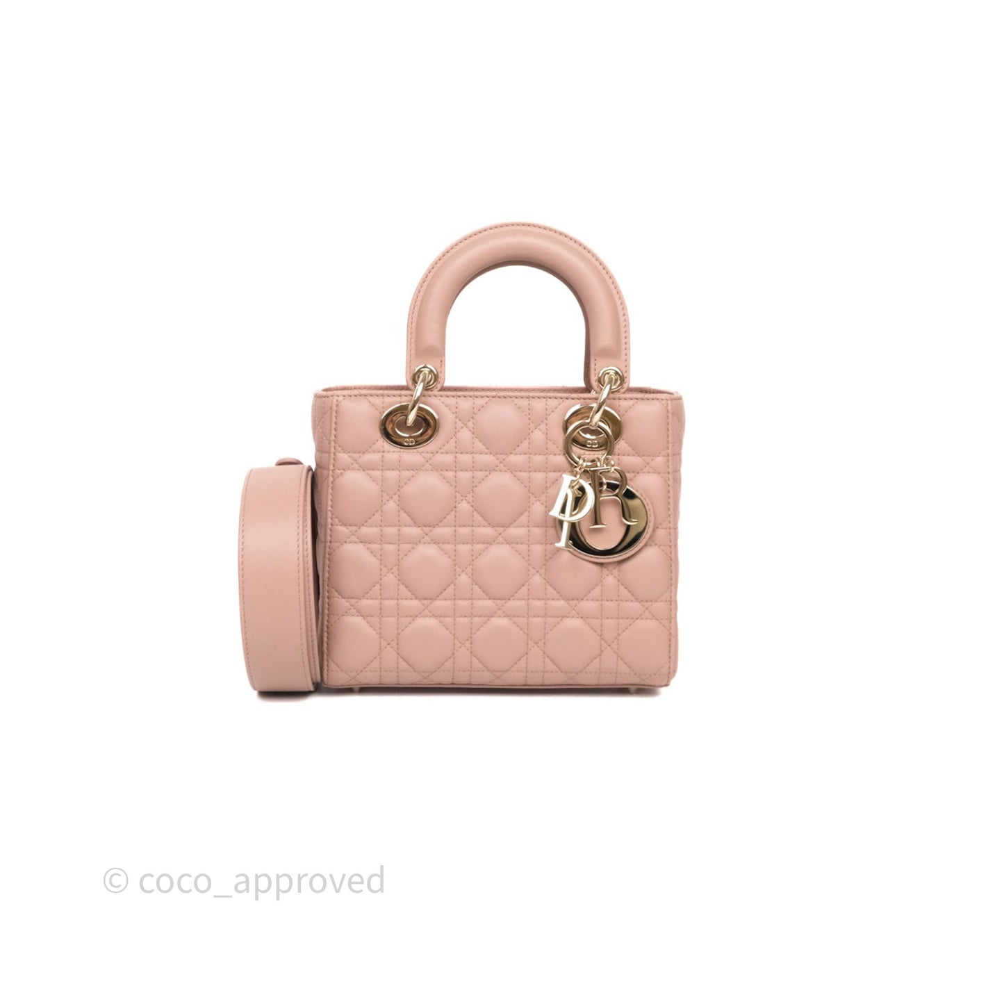 Christian Dior Small Lady Dior My ABCDior Bag Blush Cannage Lambskin