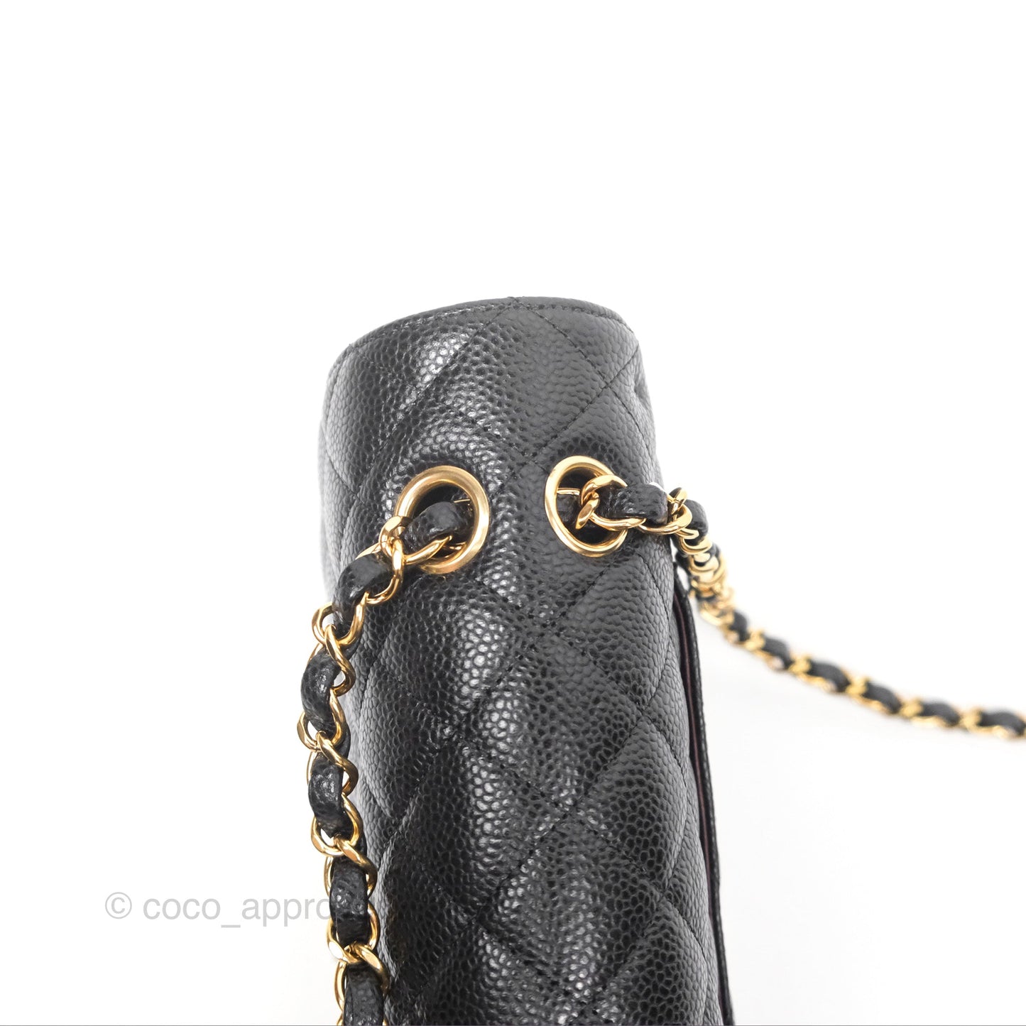Chanel Classic M/L Medium Flap Quilted Black Caviar Gold Hardware