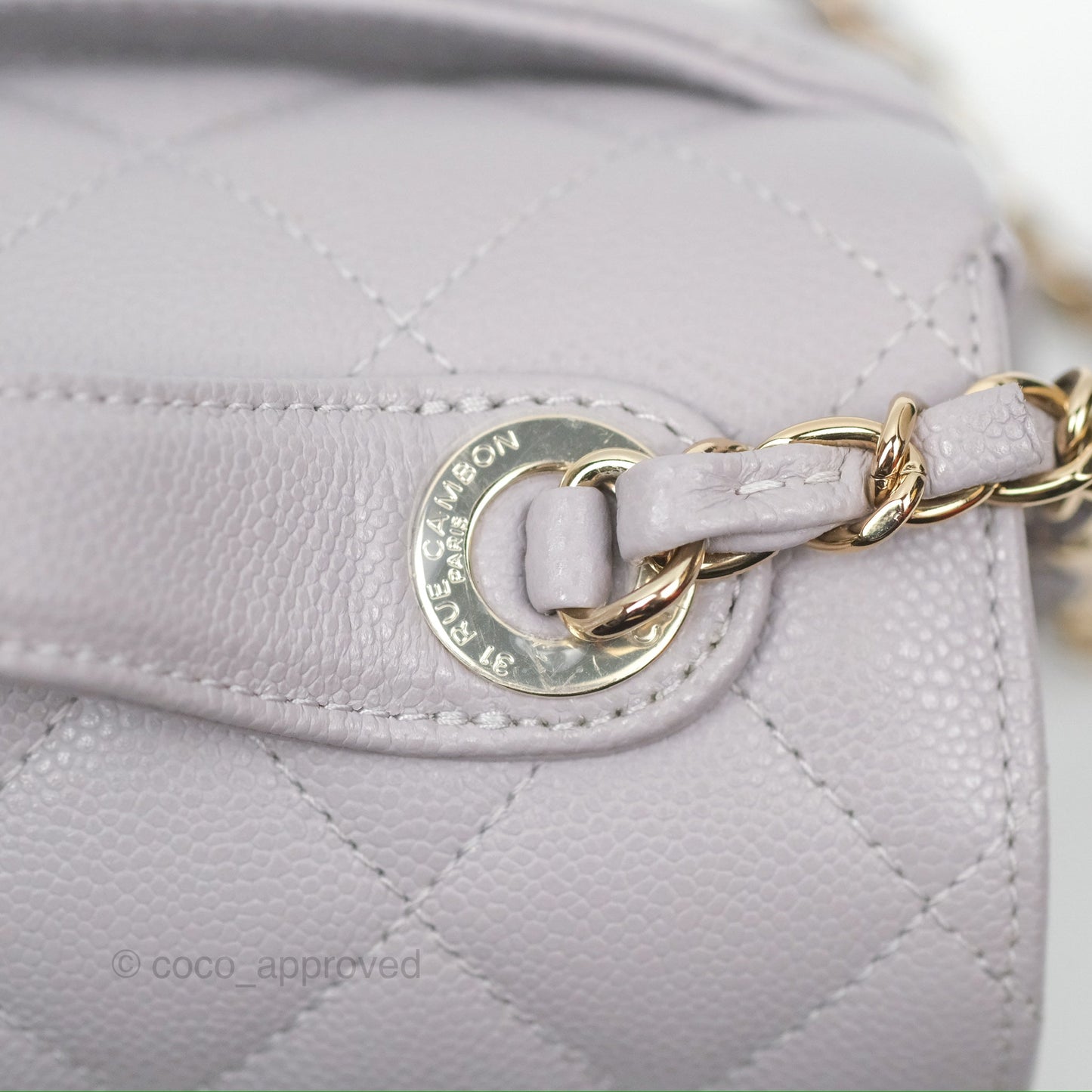 Chanel Quilted Medium Business Affinity Flap Grey Caviar Light Gold Hardware
