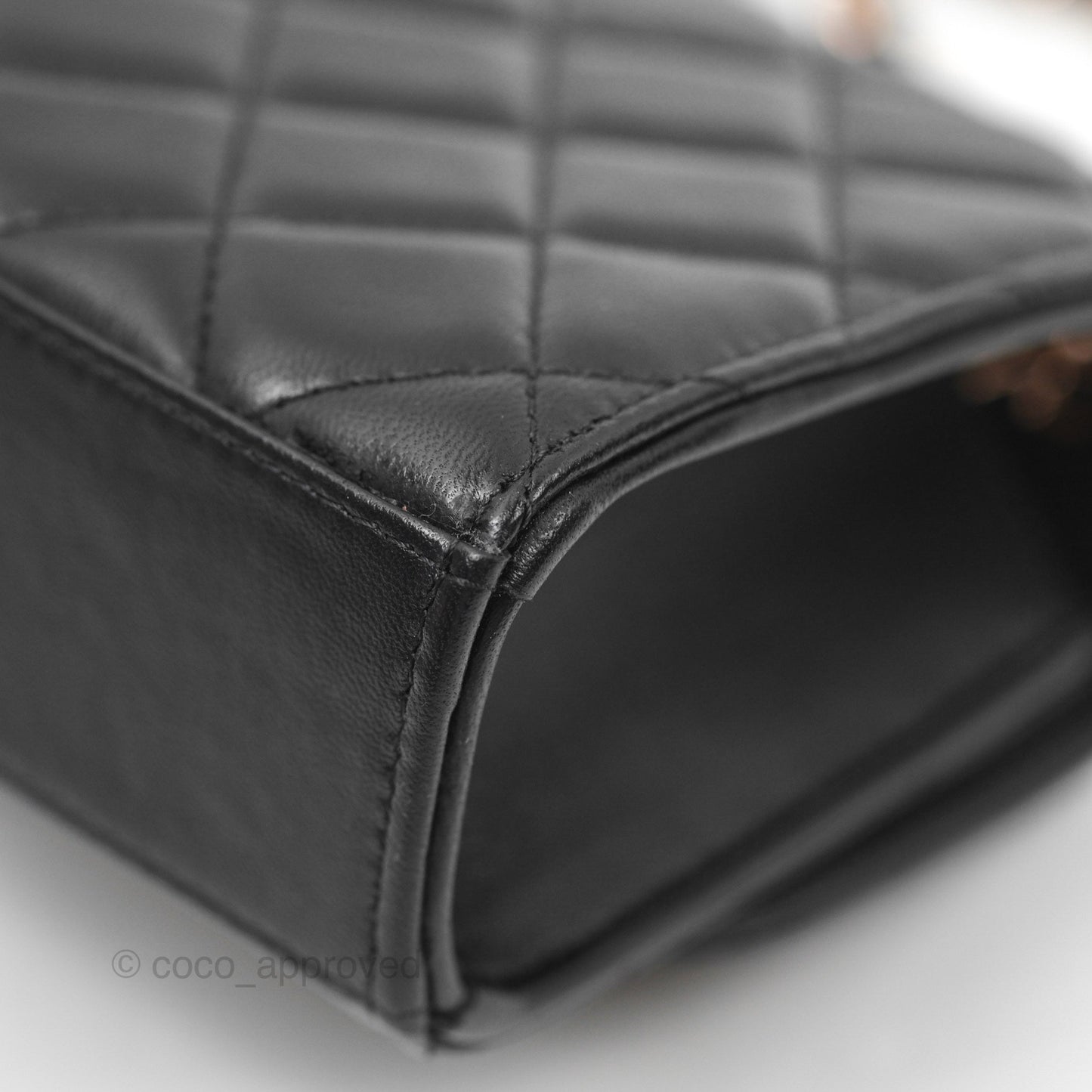 Chanel Mini Quilted Trendy CC Clutch With Chain Black Lambskin Rose Gold Hardware