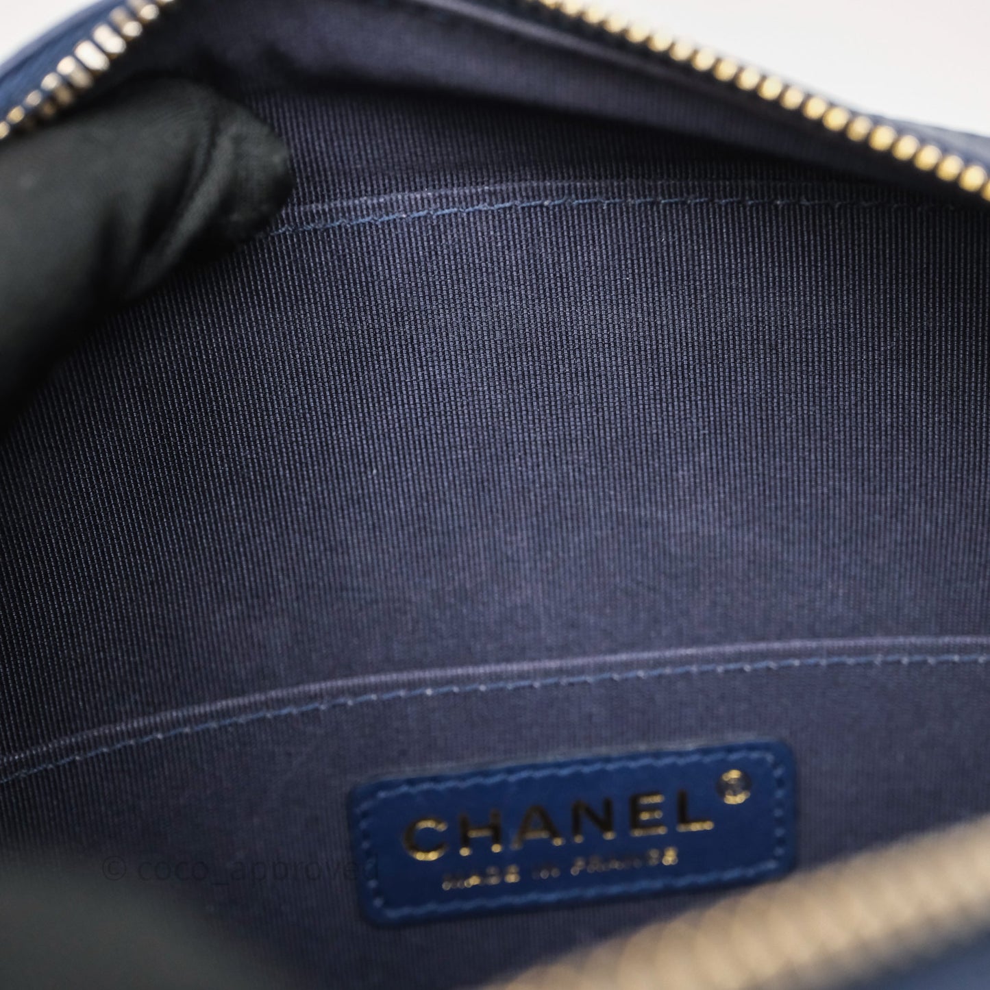 Chanel CC Octagon Camera Case Lambskin Navy Gold Hardware