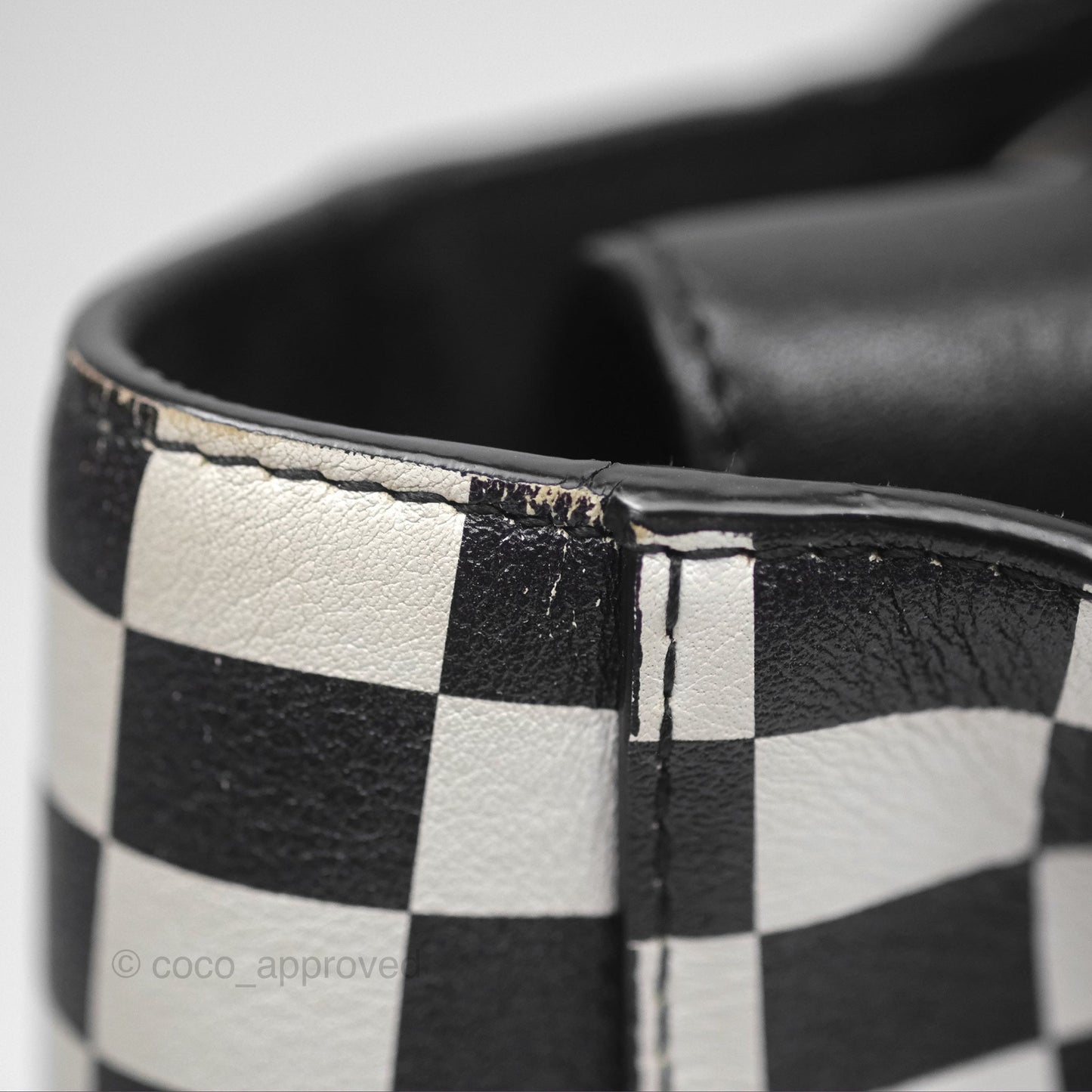 Christian Dior Medium Lady Dior Checkered Black/ White Calfskin