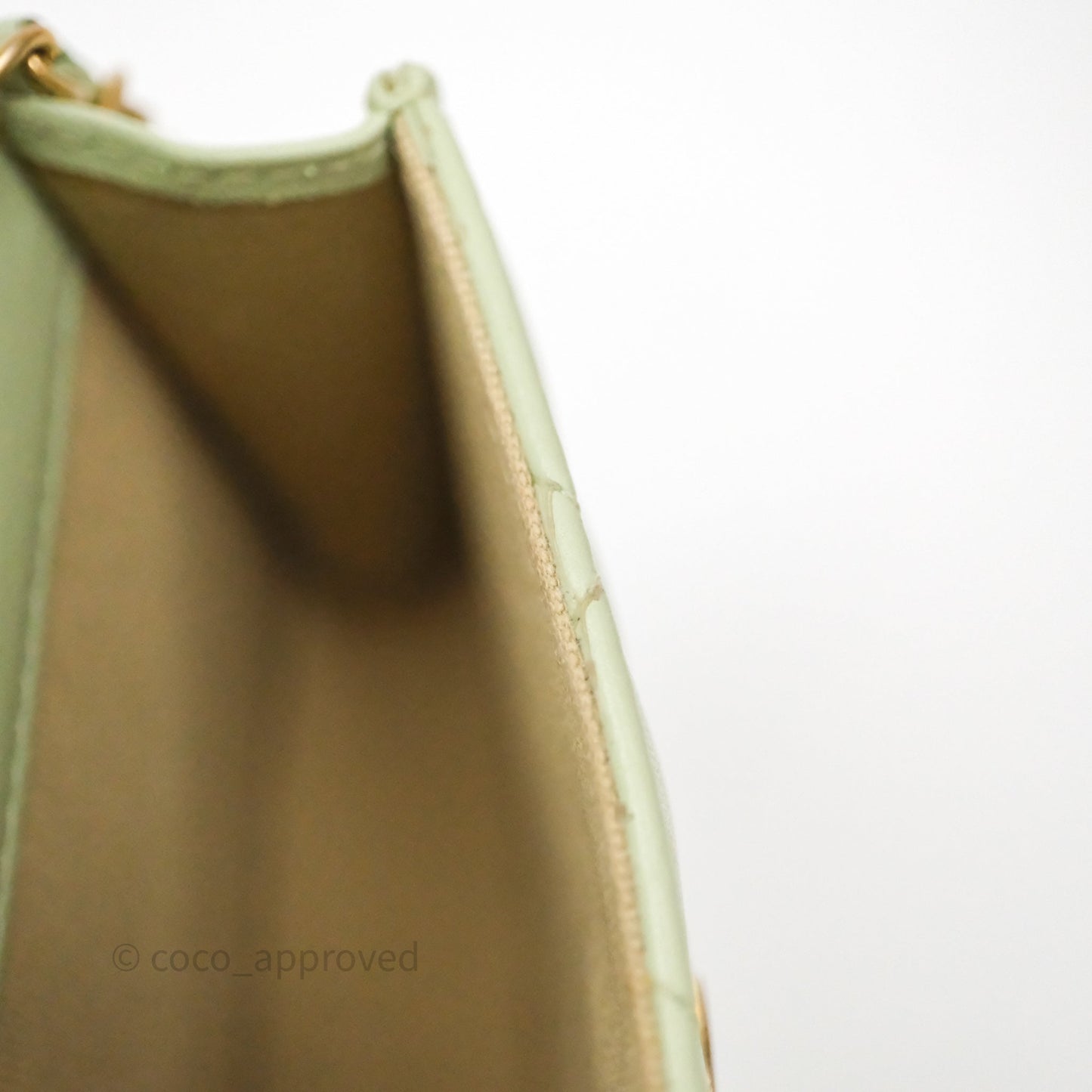 Chanel Pearl Crush Mini Clutch Belt Bag Green Lambskin Aged Gold Hardware