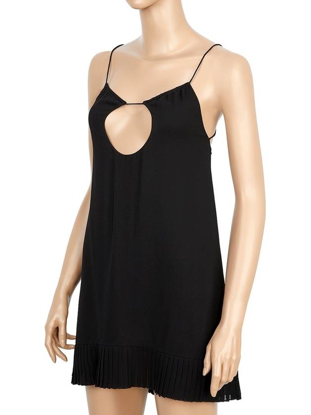 Luxury Saint Laurent Backless Viscose Short Dress Black