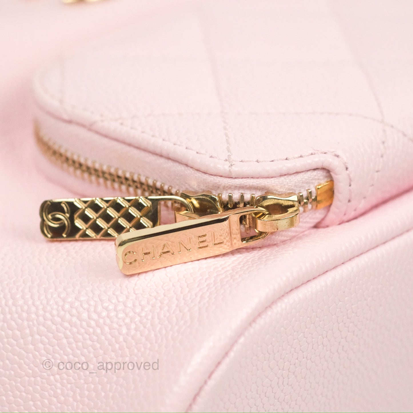 Chanel Business Affinity Drawstring Bucket Bag Light Pink Caviar Gold Hardware