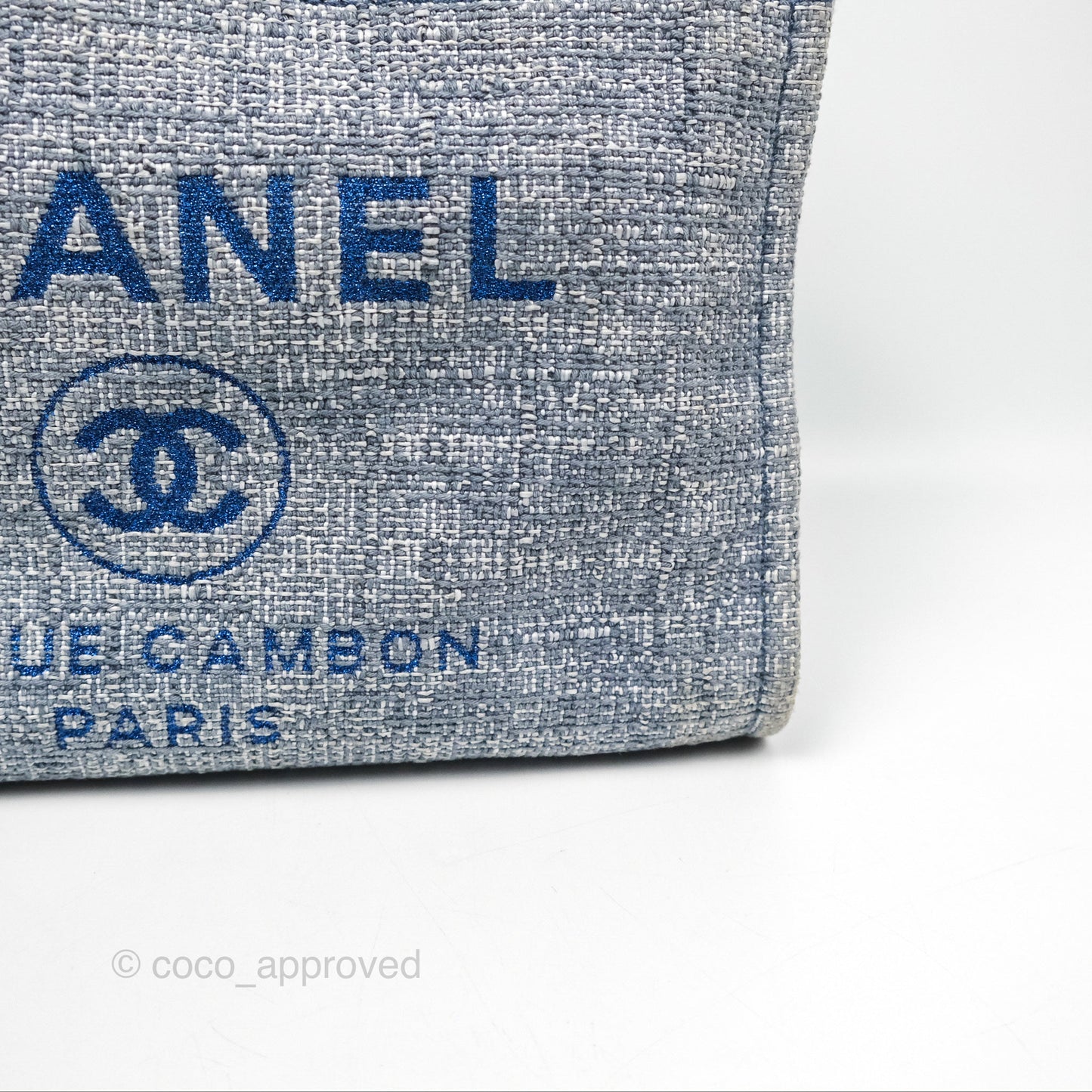 Chanel Medium Deauville Tote Blue Canvas
