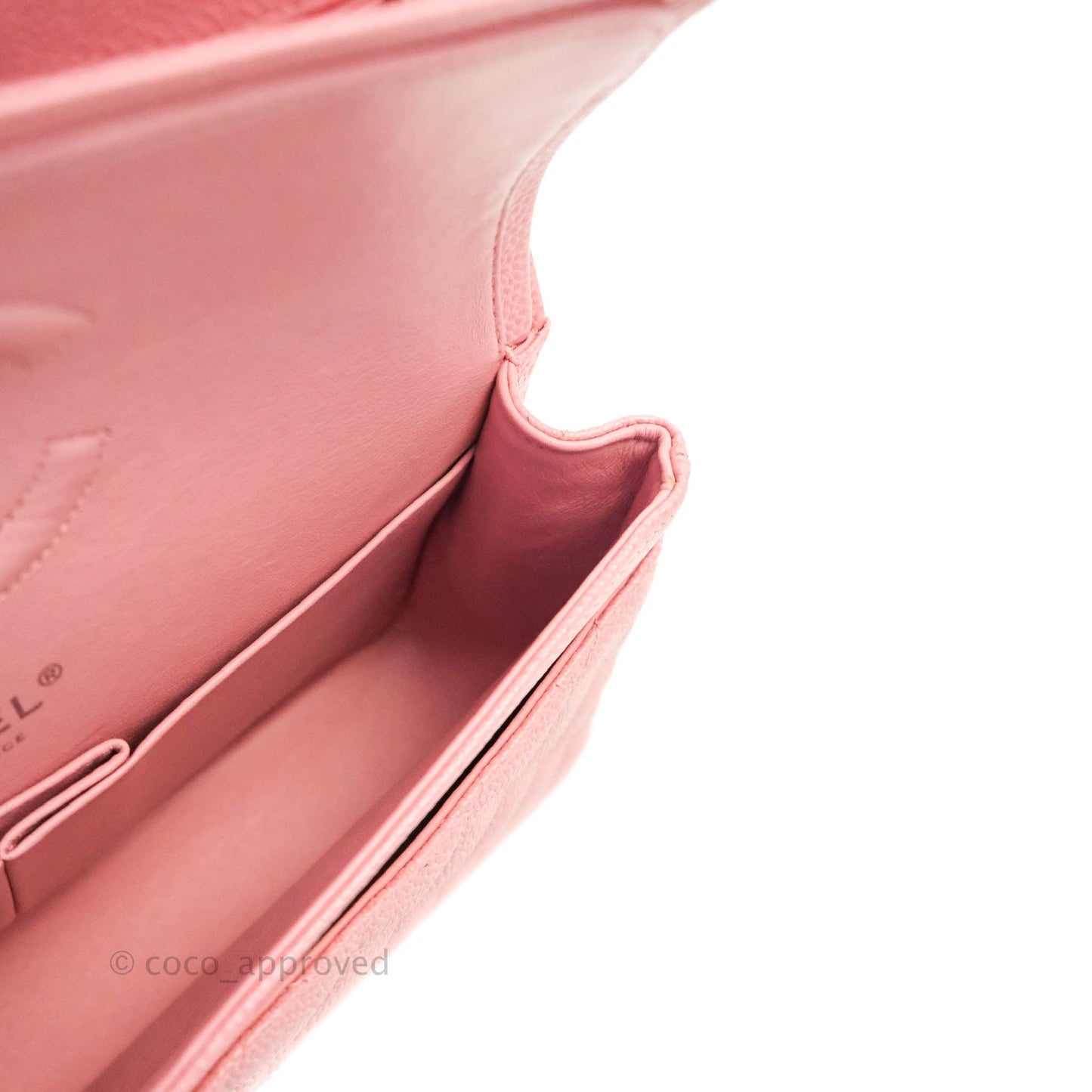 Chanel Quilted M/L Medium Double Flap Pink Caviar Silver Hardware