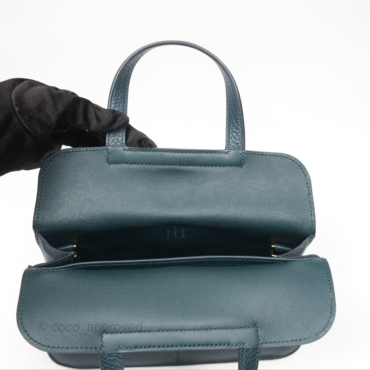 Hermès Halzan 25 Taurillon Clemence 60 Vert Cypres Gold Hardware