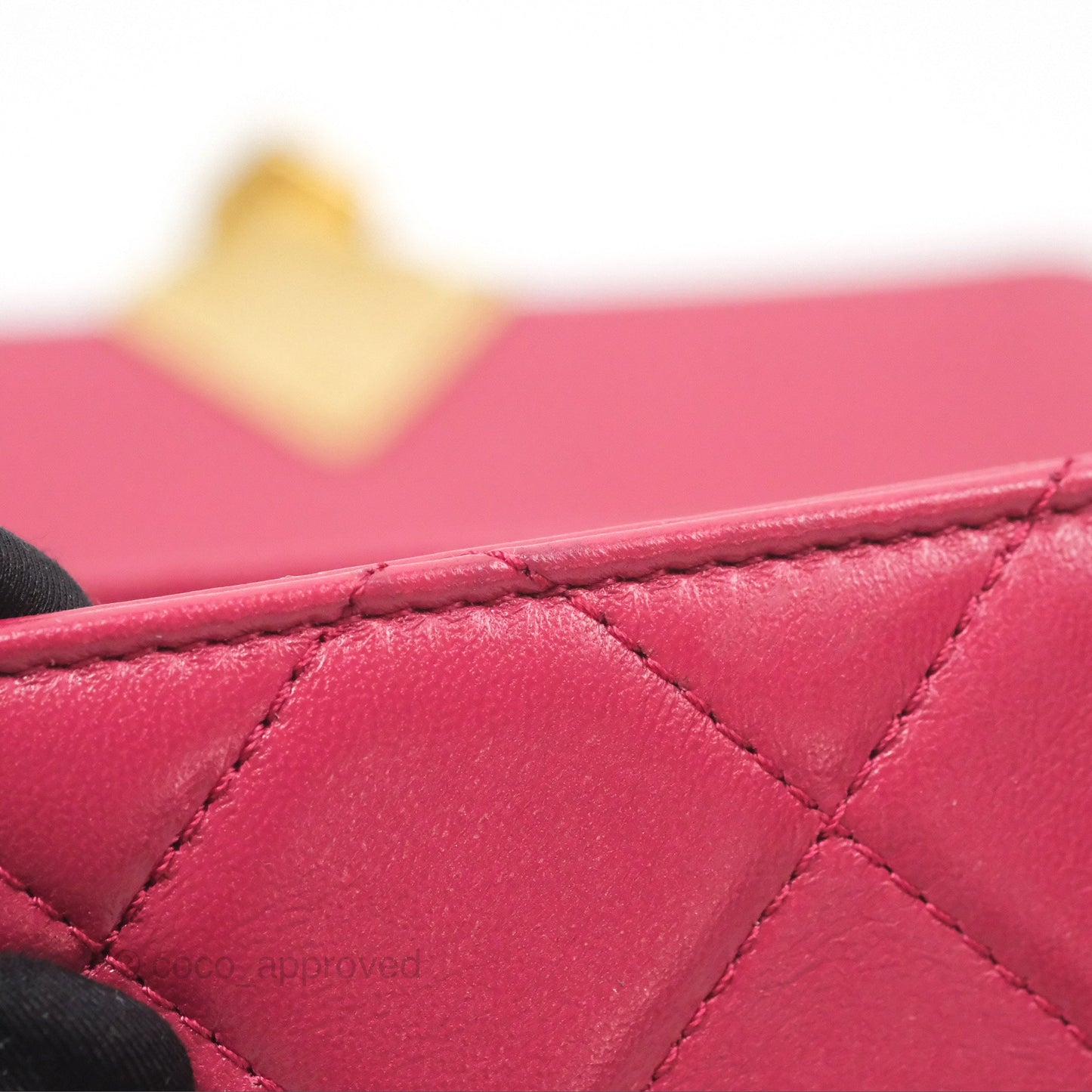 Chanel Diamond Lock CC Flap Bag Pink Lambskin Gold Hardware