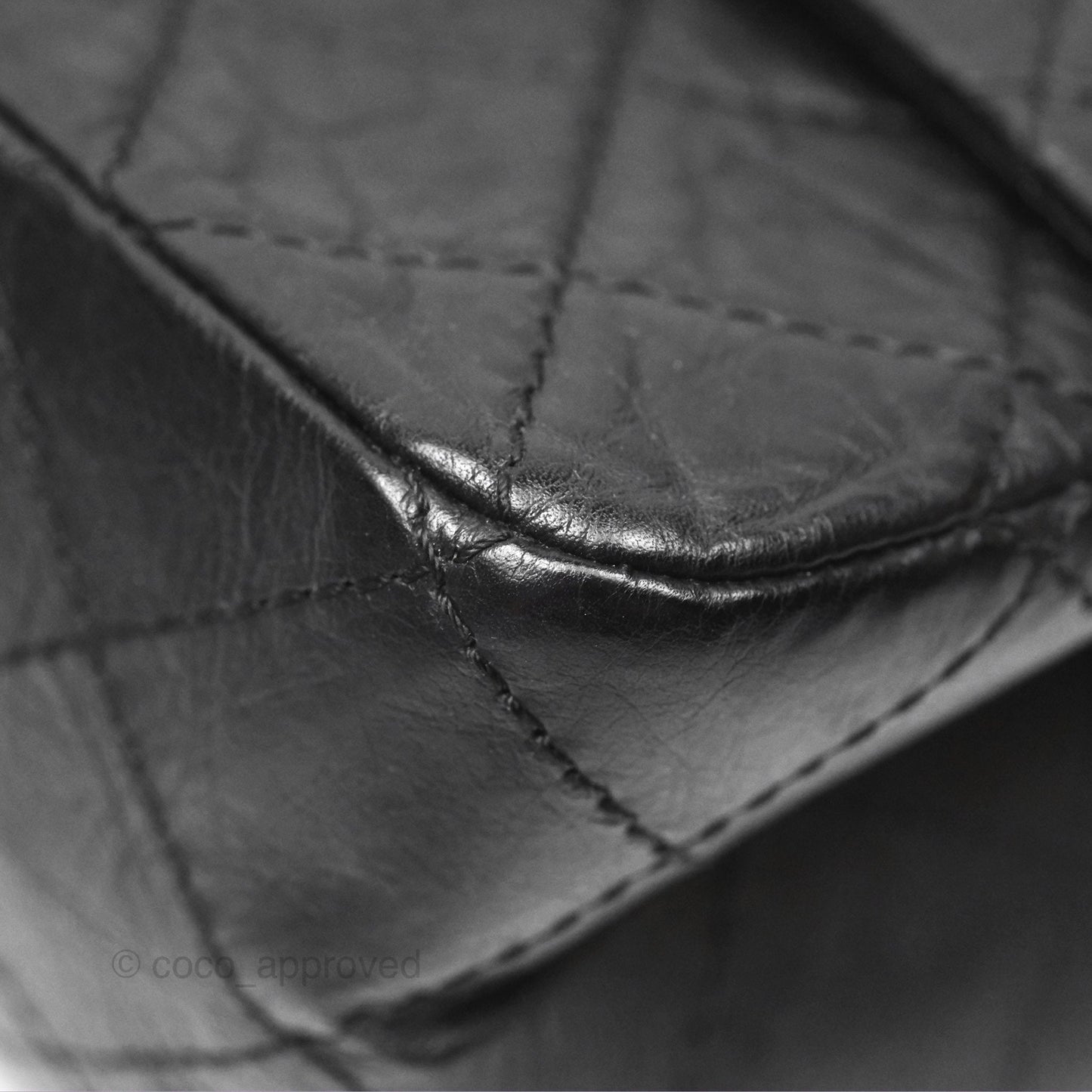 Chanel Reissue 227 Quilted Aged Calfskin Black Gold Hardware