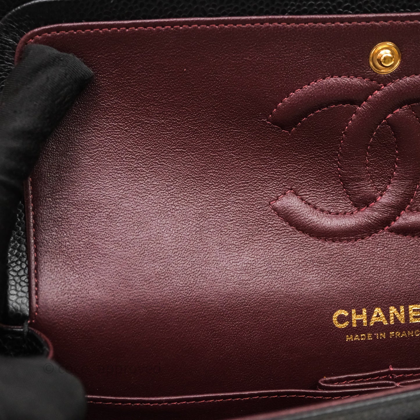 Chanel Medium Classic Flap Quilted Black Caviar Gold Hardware