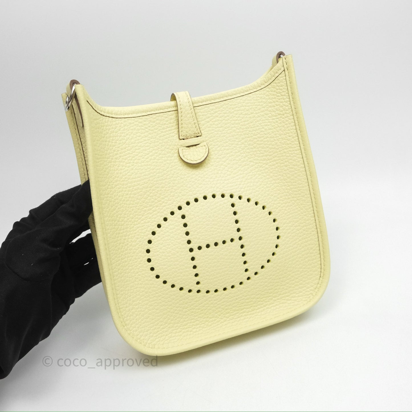 Hermès Mini Evelyne 16 Jaune Milton I8 Clemence Palladium Hardware