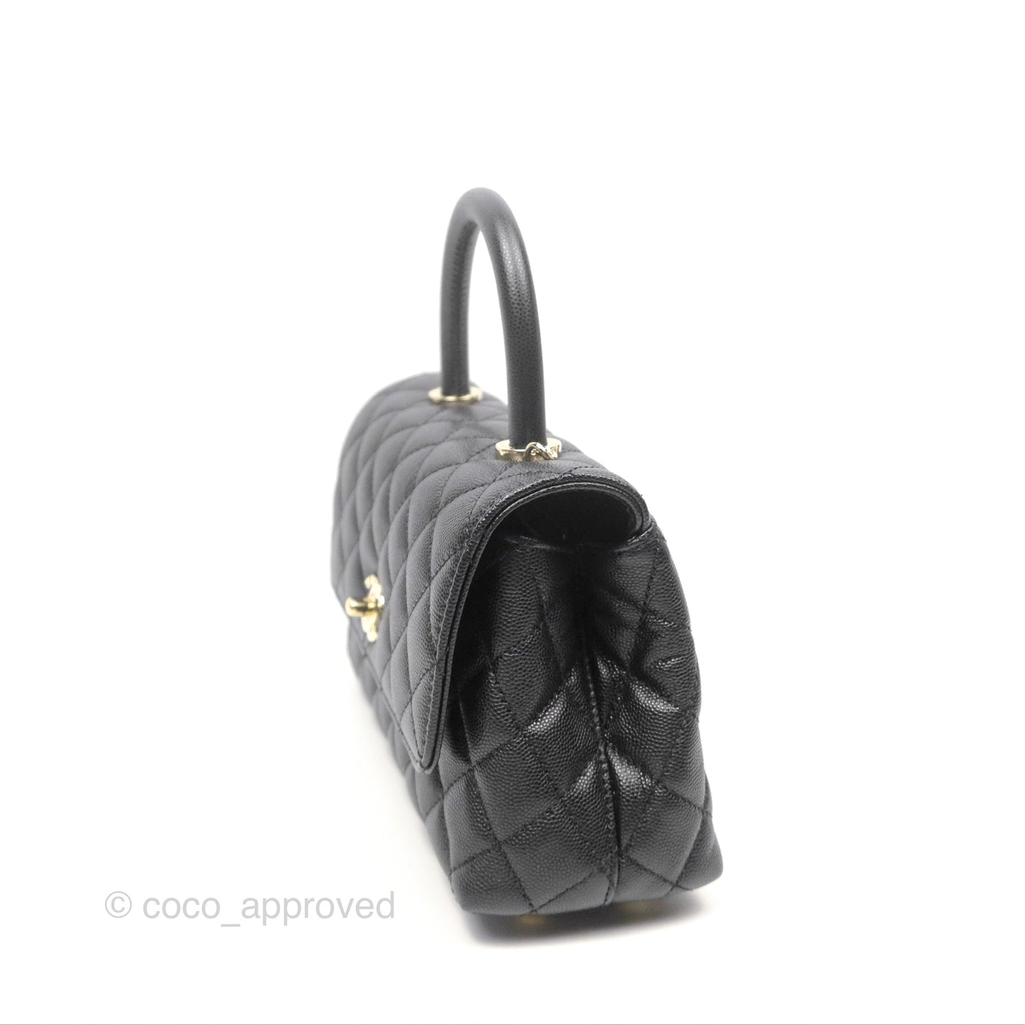 Chanel Small Coco Handle Black Caviar Gold Hardware