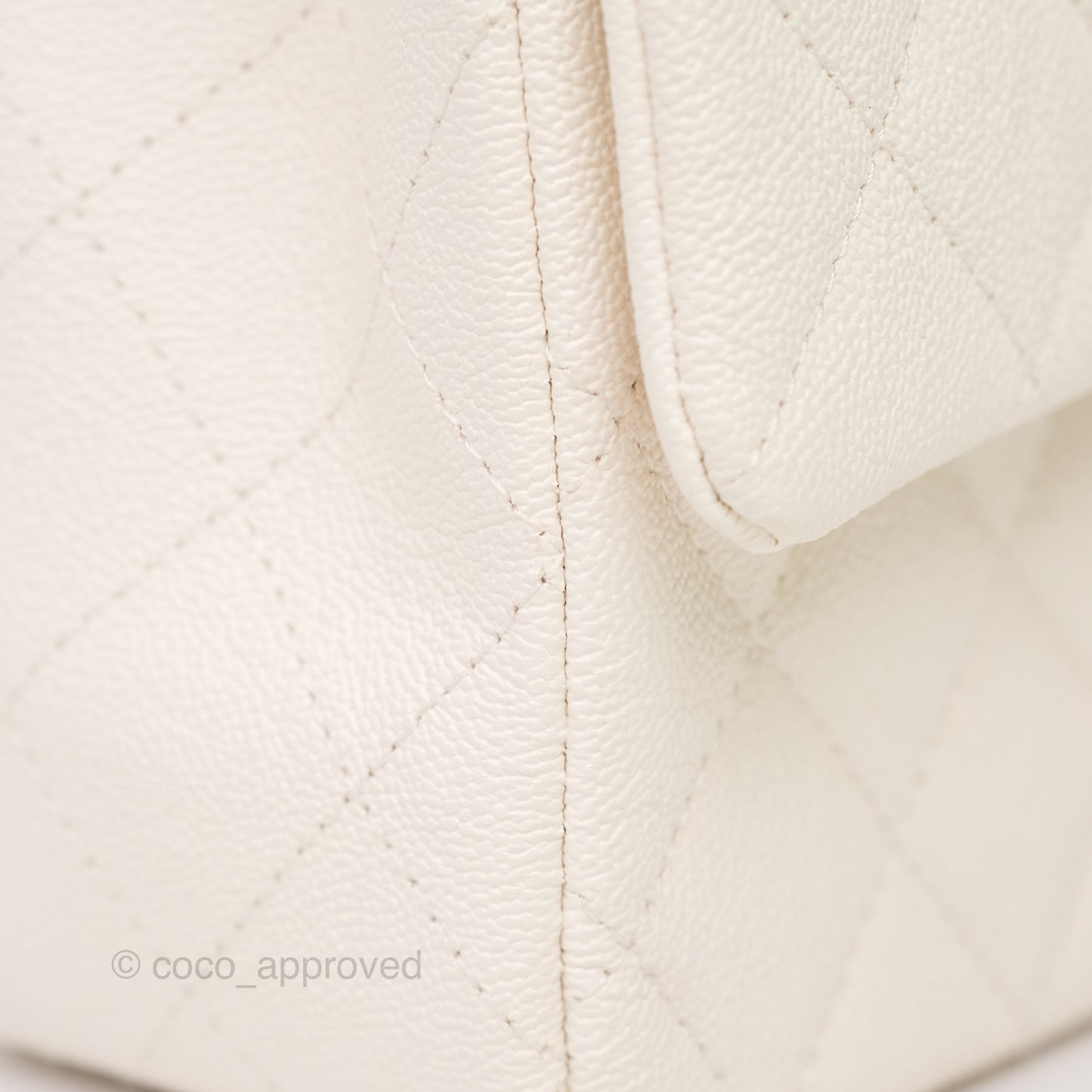 Chanel Top Handle Mini Rectangular Flap Bag Ivory Caviar Gold Hardware