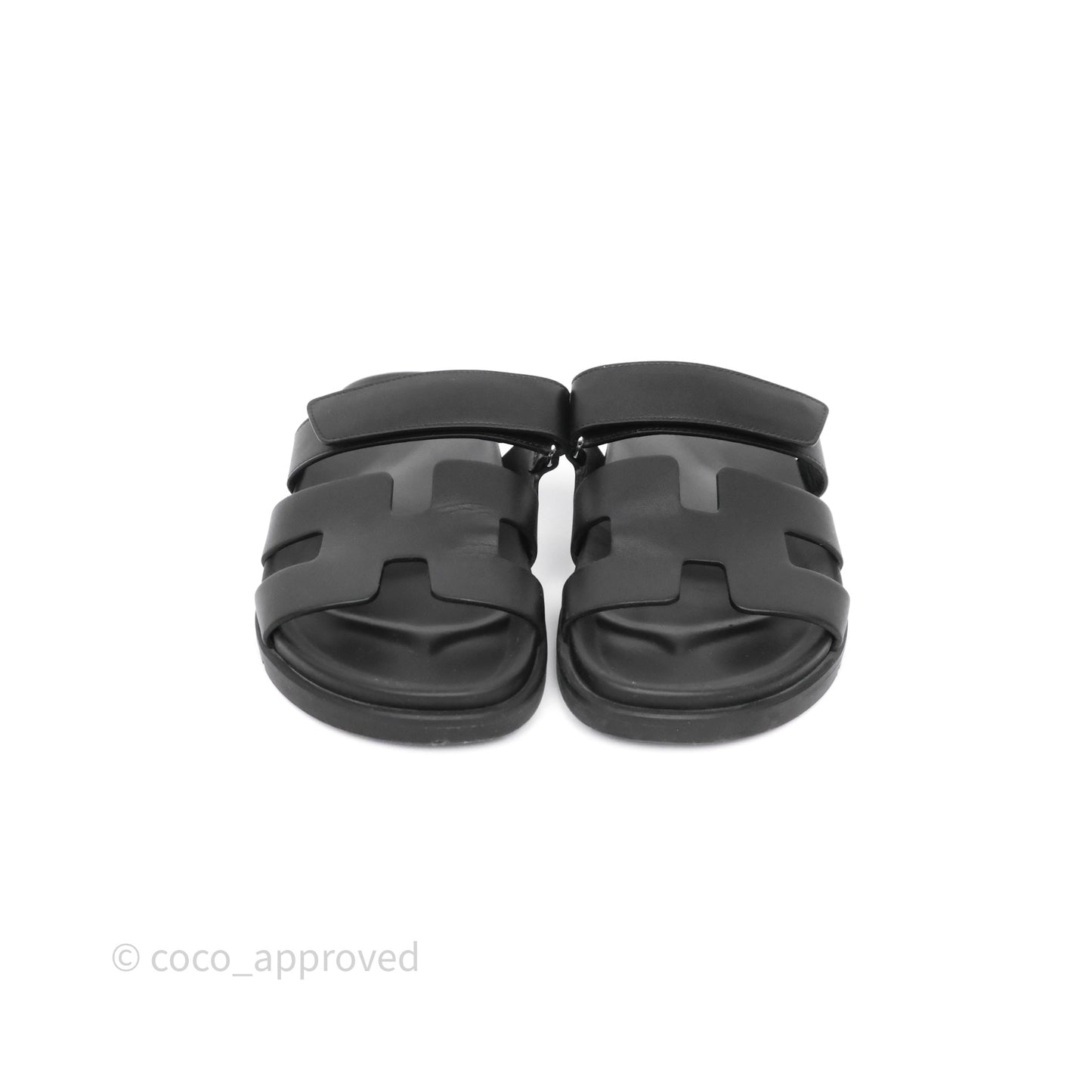 Hermès Chypre Sandal Calfskin Black Size 39