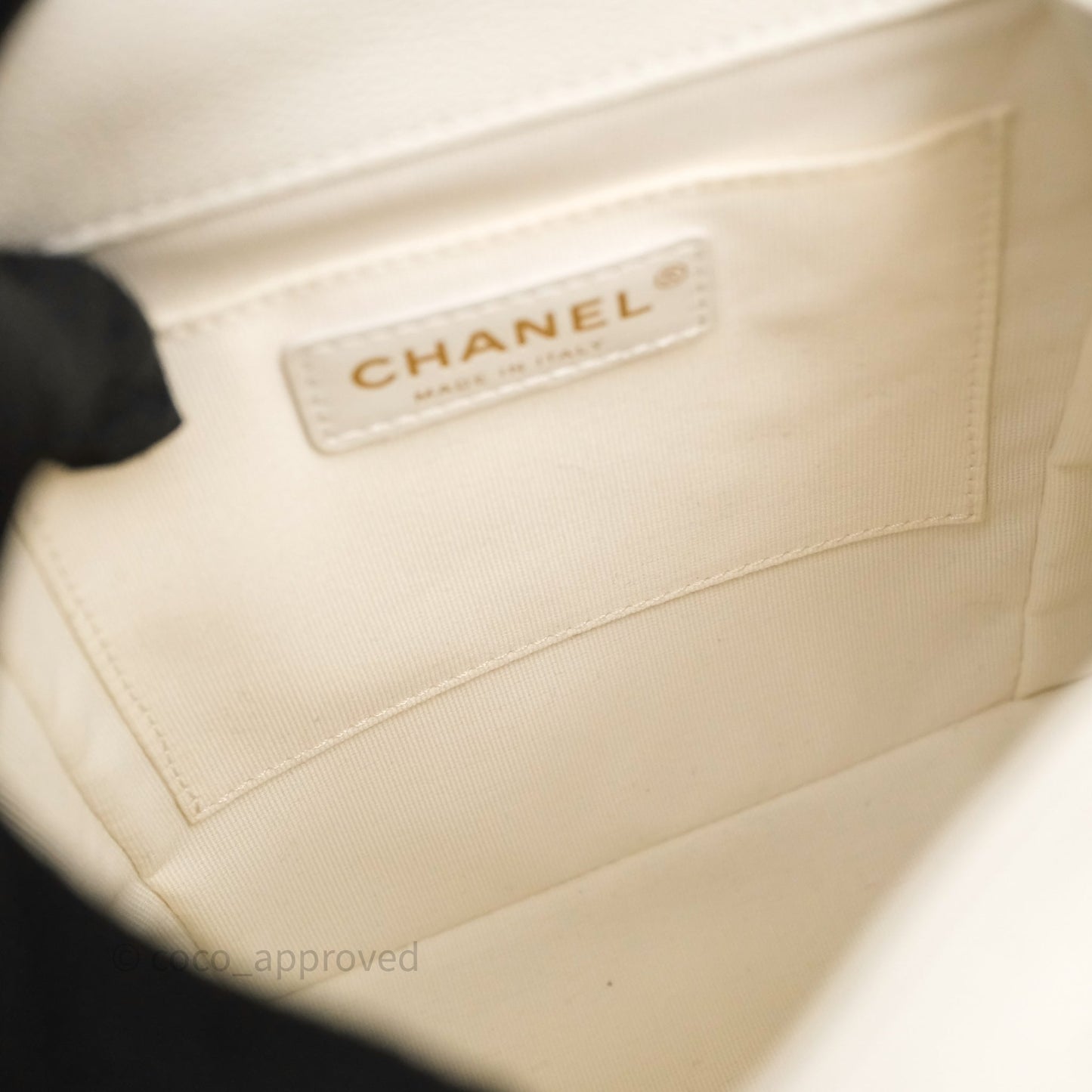 Chanel Duma Backpack Medium White Caviar Gold Hardware