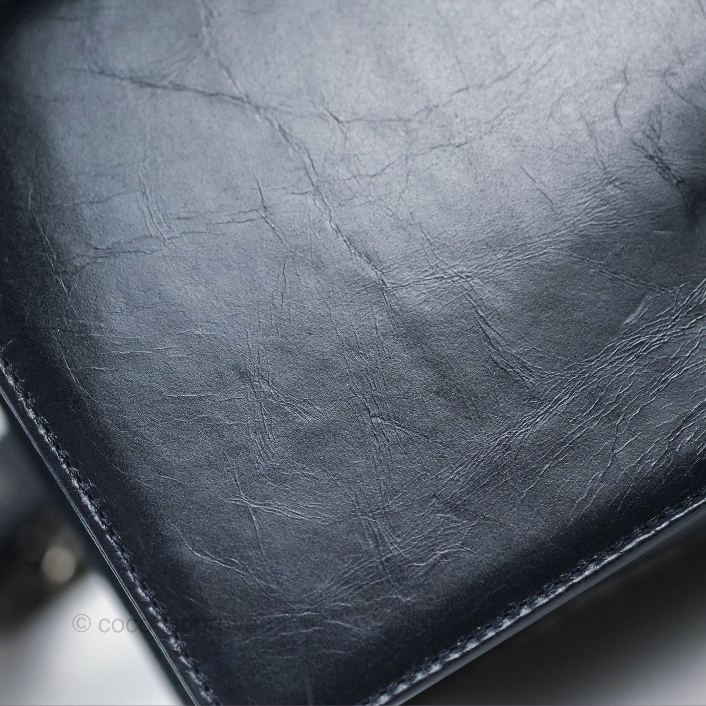 Chanel Medium Chain Edge Boy Quilted Navy Aged Glazed Calfskin Ruthenium Hardware