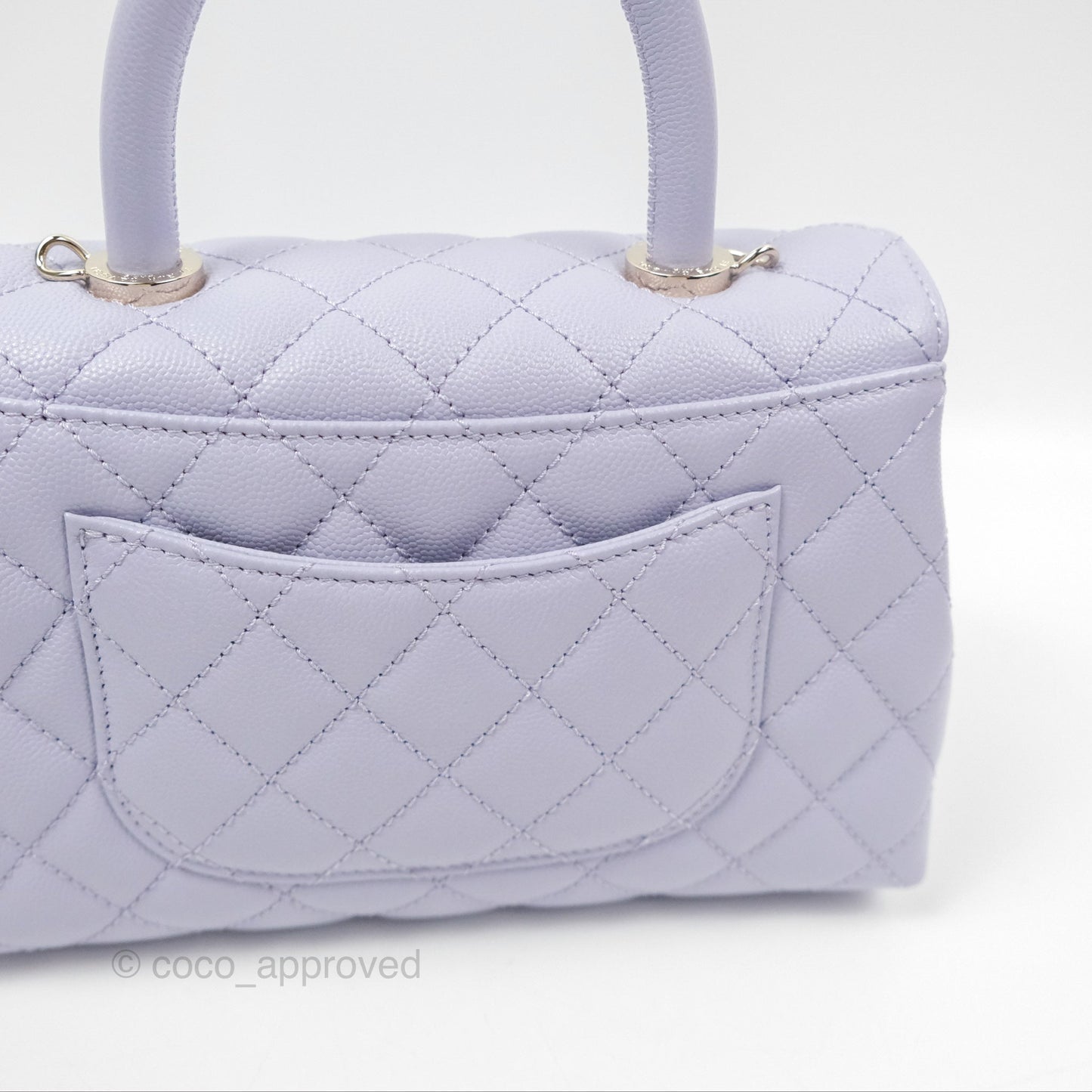 Chanel Small Coco Handle Lilac Caviar Gold Hardware
