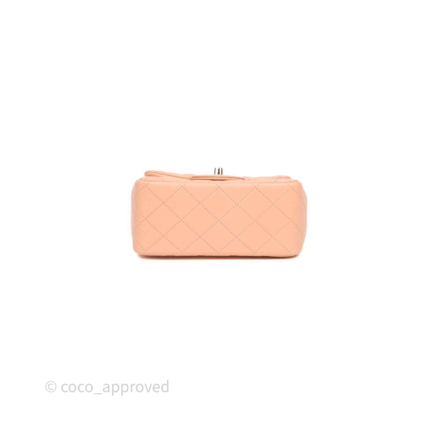 Chanel Mini Square Flap Quilted Orange Clair Lambskin Gold Hardware
