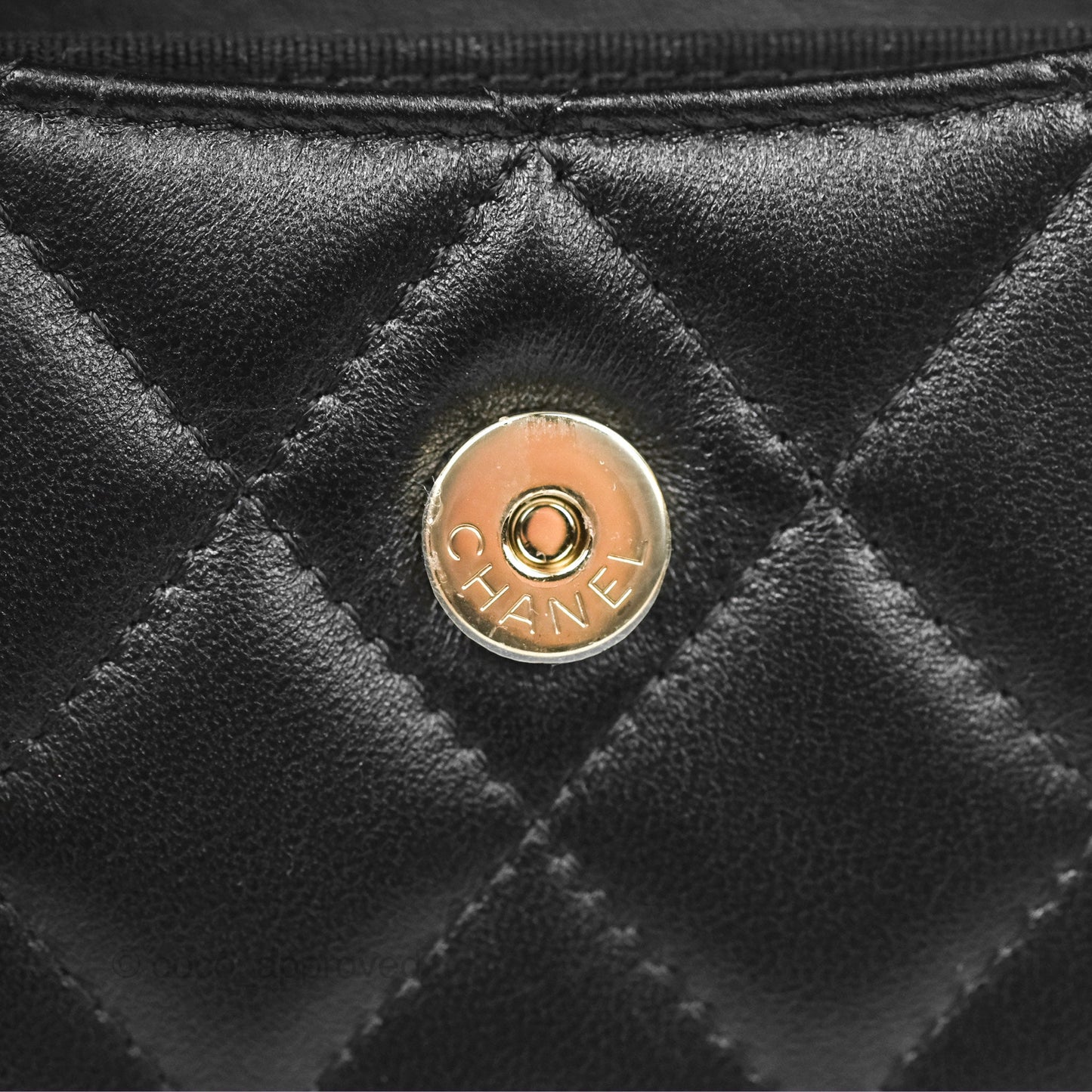 Chanel Mini Clutch With Pearl Chain Black Lambskin Gold Hardware