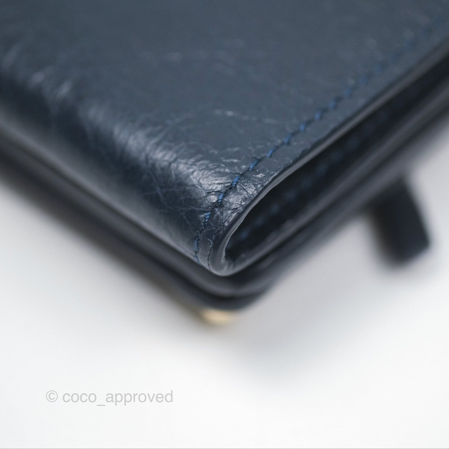Balenciaga Le City Mini Wallet Navy Gold Hardware