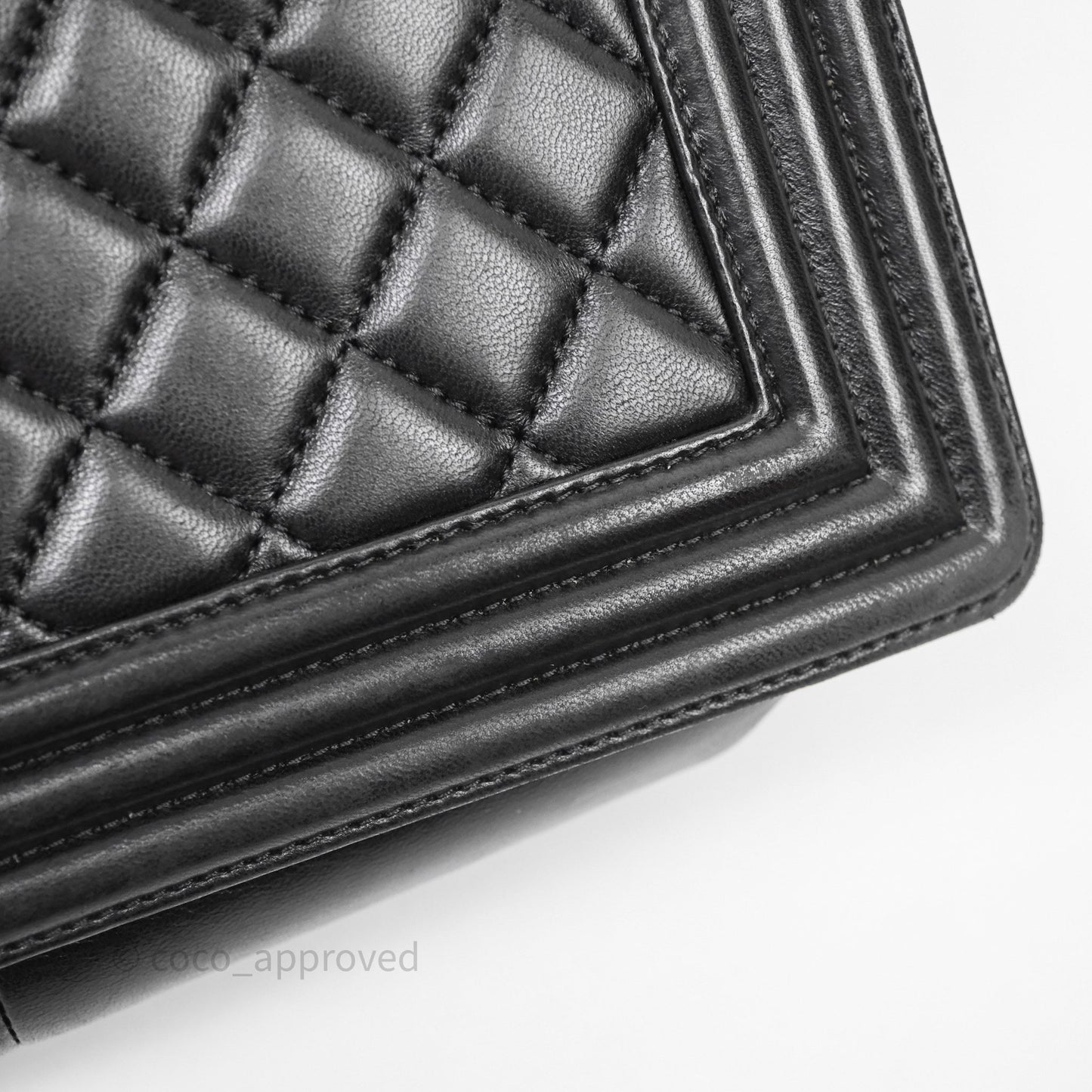Chanel Medium Boy Quilted Black Lambskin Aged Gold Hardware