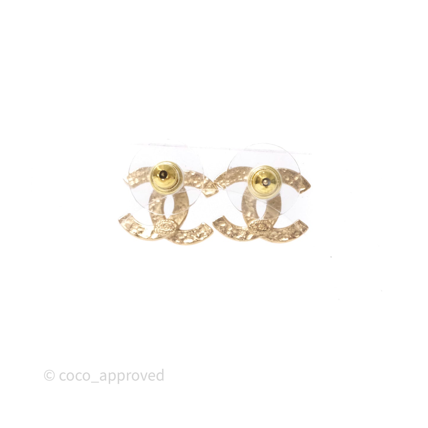 Chanel CC Earrings Gold Tone 21A