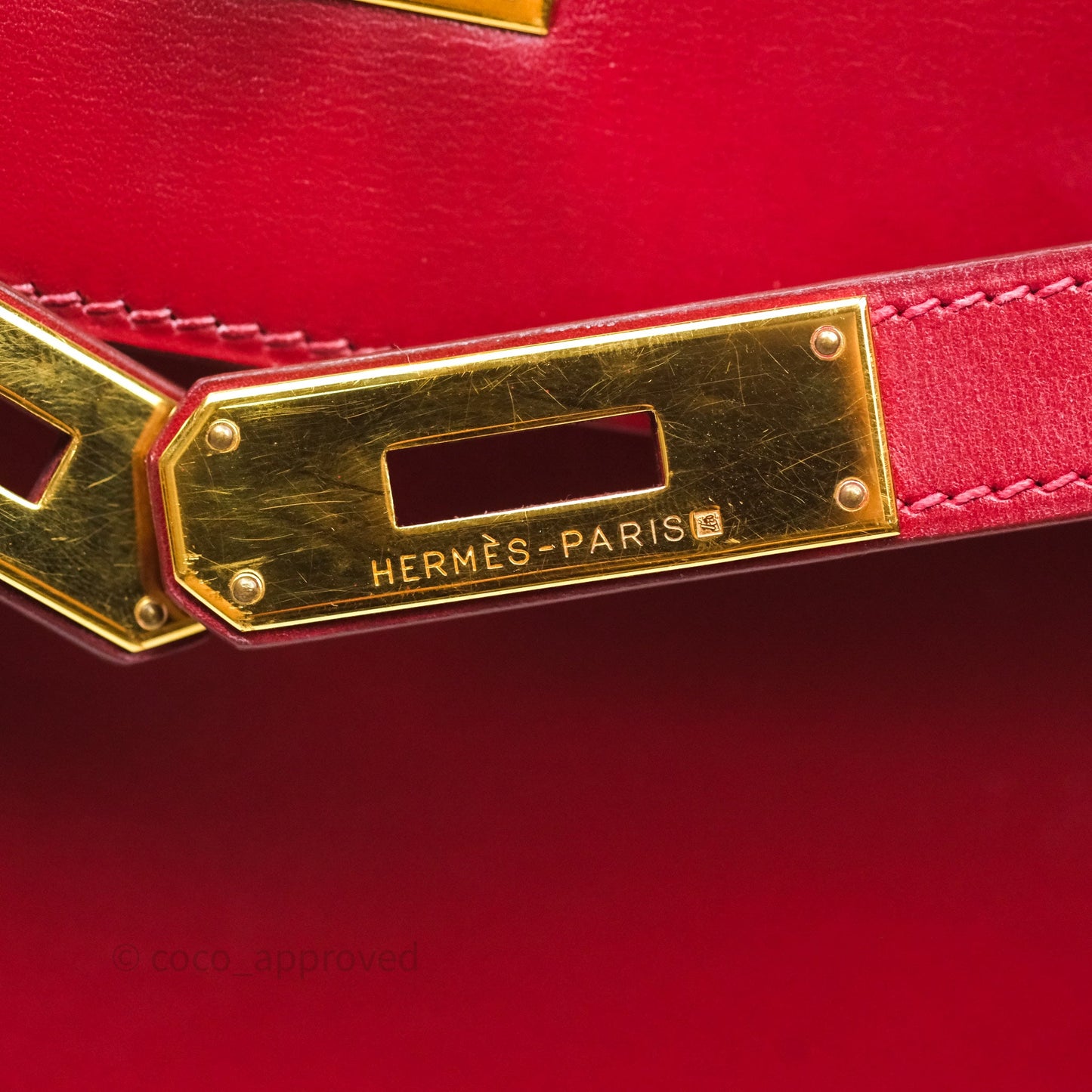 Hermès Vintage Kelly 32 Sellier Rouge Hermes 55 Box Leather Gold Hardware