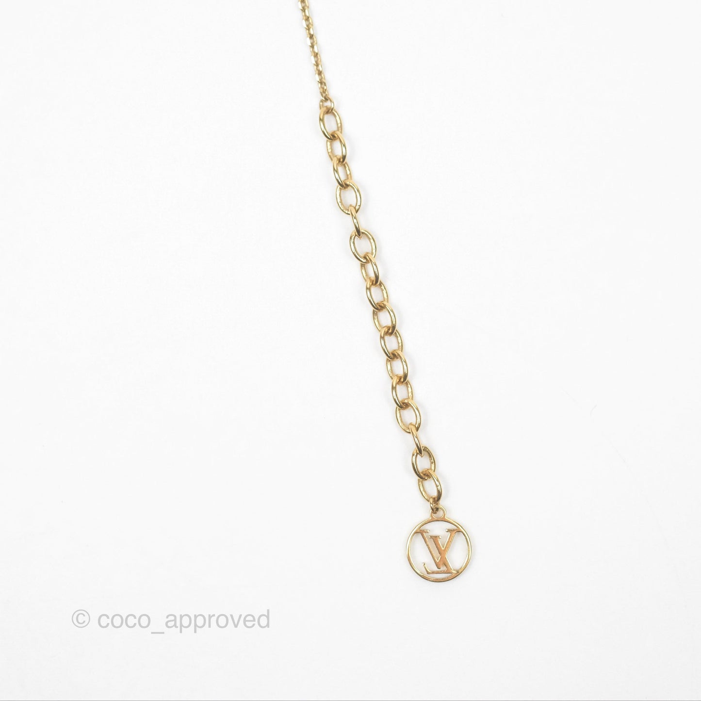 Louis Vuitton Vivienne Pearl Long Necklace Gold Tone