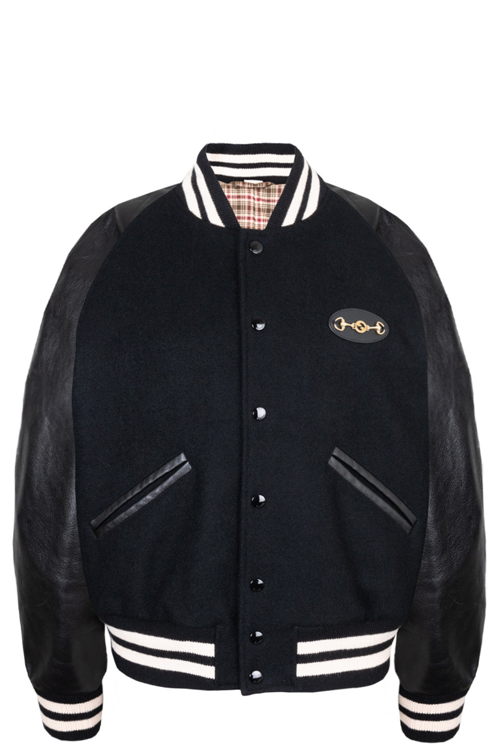 Luxury Gucci Trending 2025 Horsebit Varsity Jacket Cotton Black