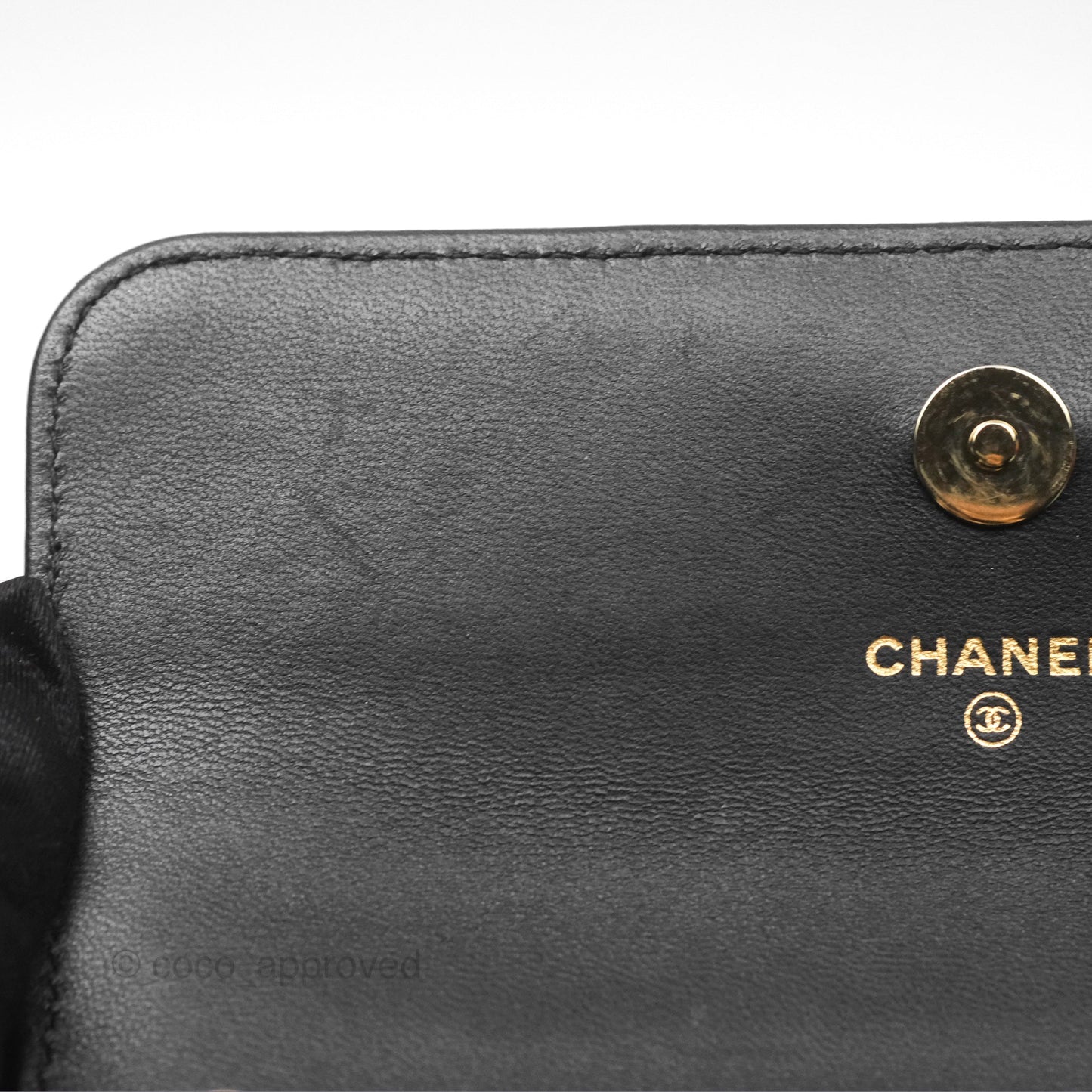 Chanel Camellia Handle Mini WOC Phone Holder with Chain Black Lambskin 23K