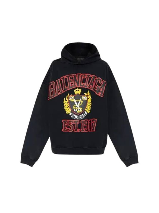 Luxury Balenciaga DIY College Medium Fit Hoodie Black