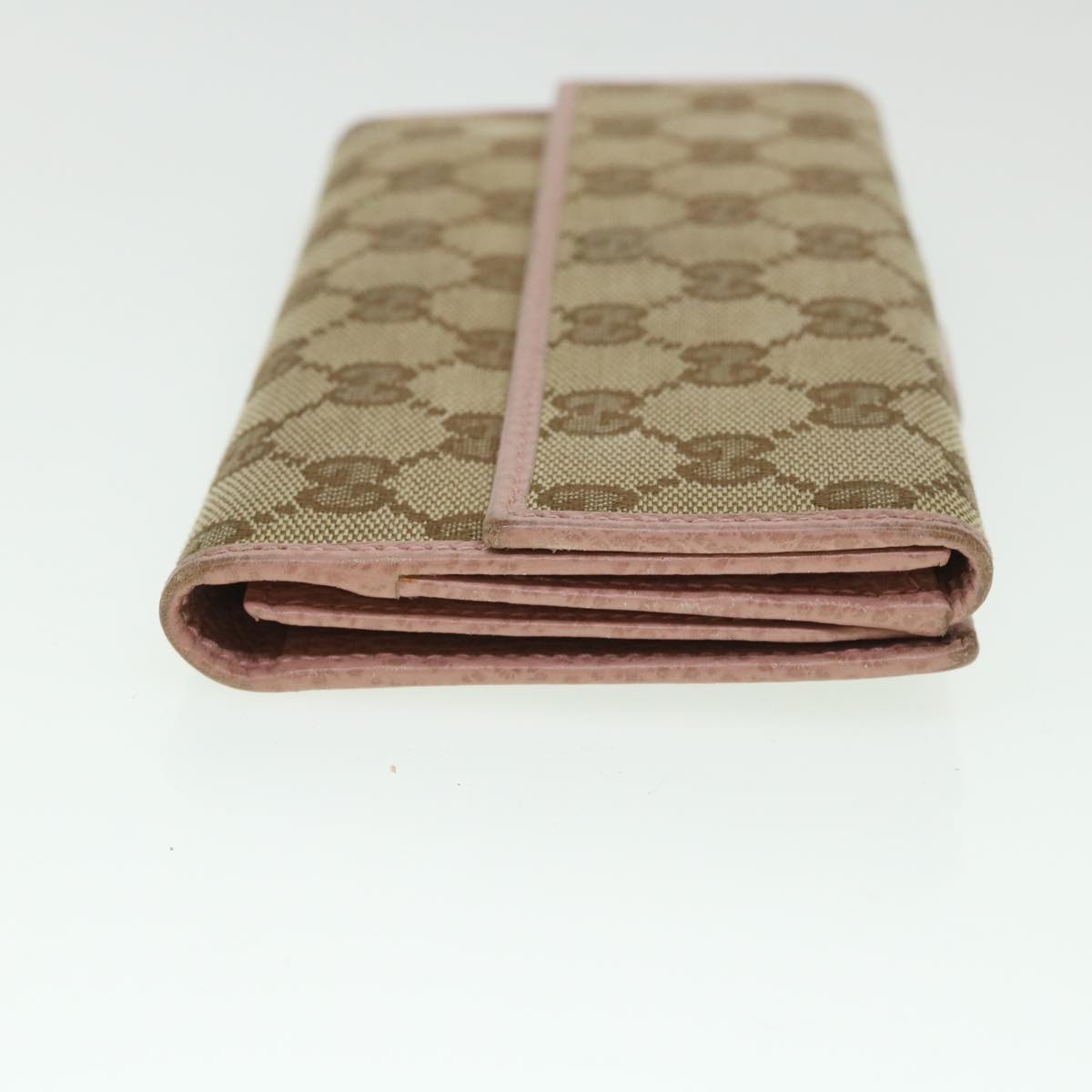 Luxury Gucci GG Canvas Long Wallet Beige Pink 231841  55624