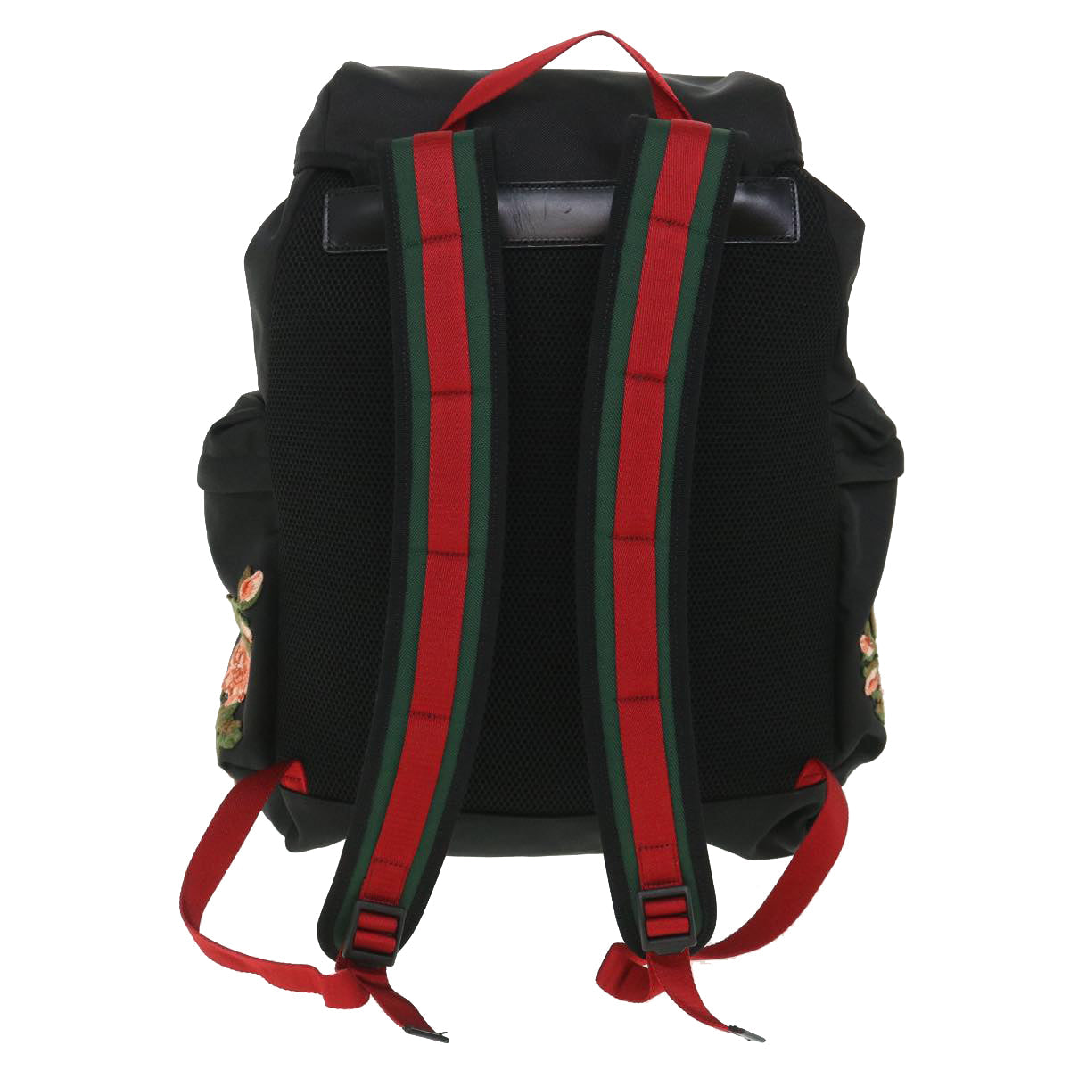 Luxury Gucci Embroideredger Web Sherry Line Backpack Nylon Black 429037  55638A
