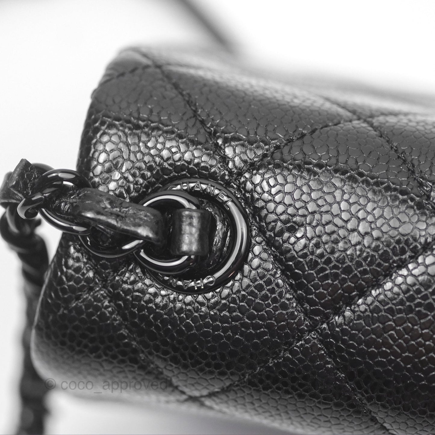 Chanel Quilted Mini Square Flap Bag So Black Caviar Incognito