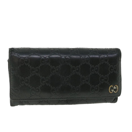 Luxury Gucci GG Canvas Guccissima Long Wallet Black 481727  55674