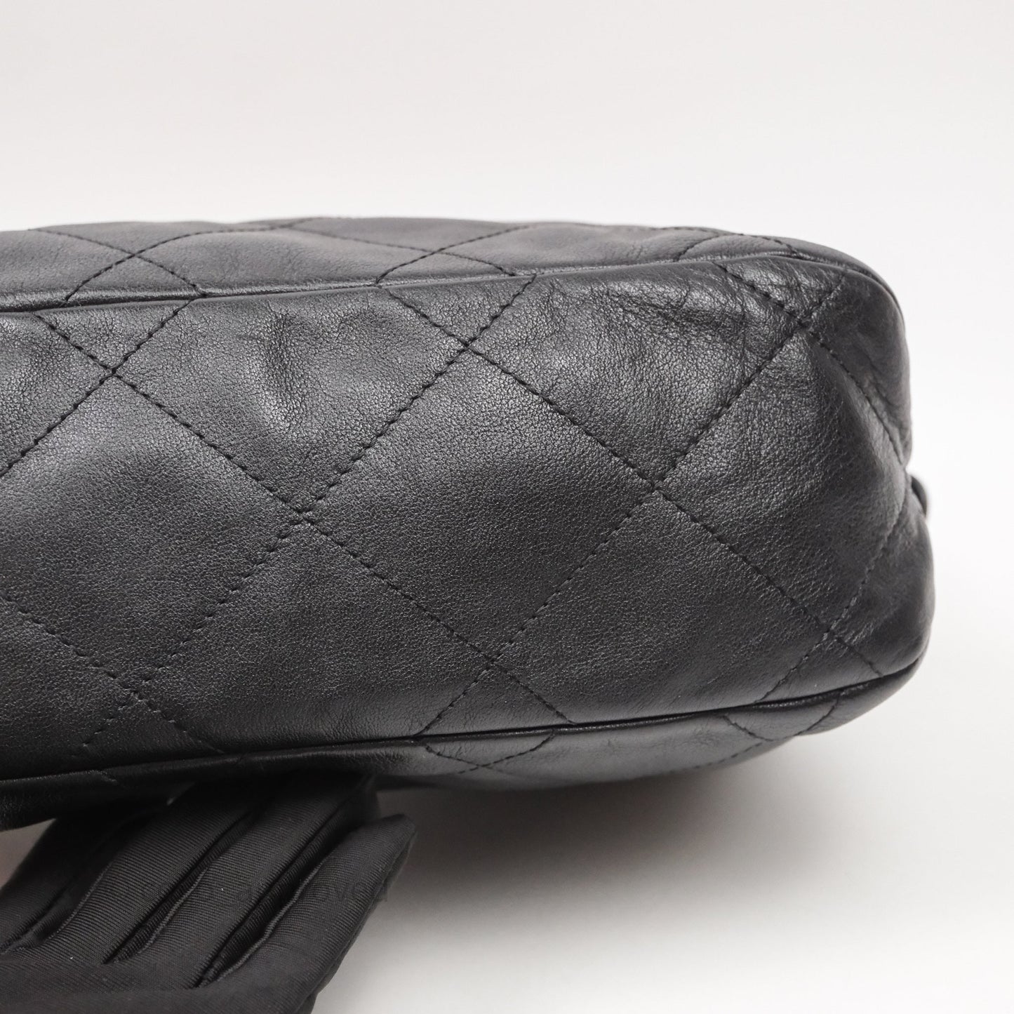Chanel Hobo Bag Black Calfskin Aged Gold Hardware